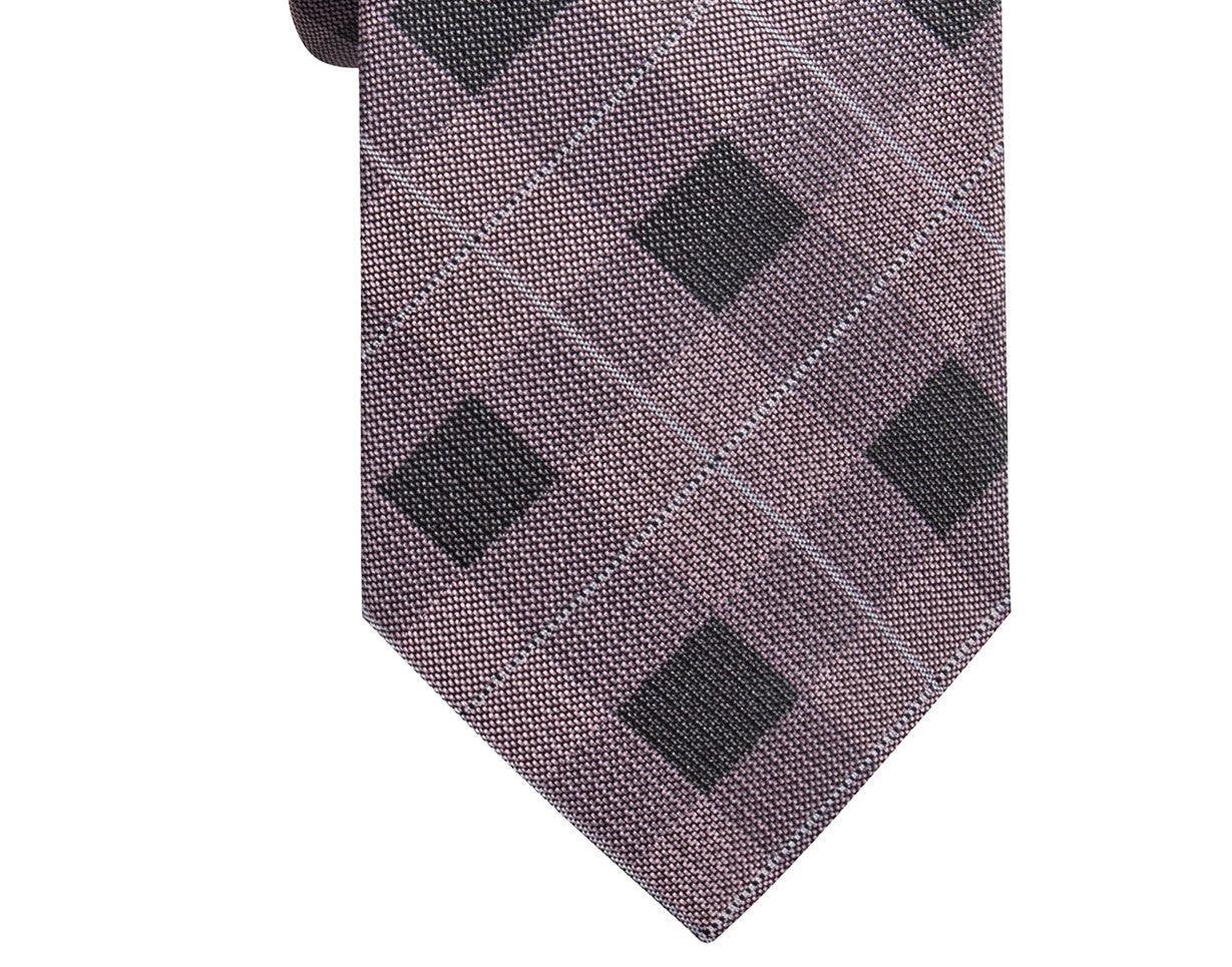 Ryan Seacrest Men's Clemson Slim Plaid Silk Tie Pink Size Regular