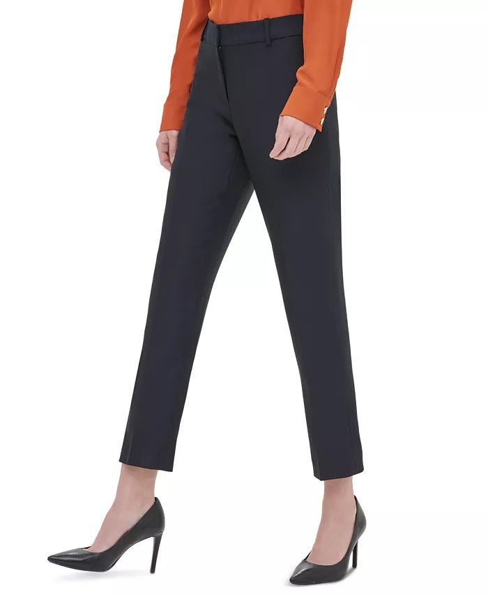Calvin Klein Women's Twill Slim-Leg Pants Navy Size 4