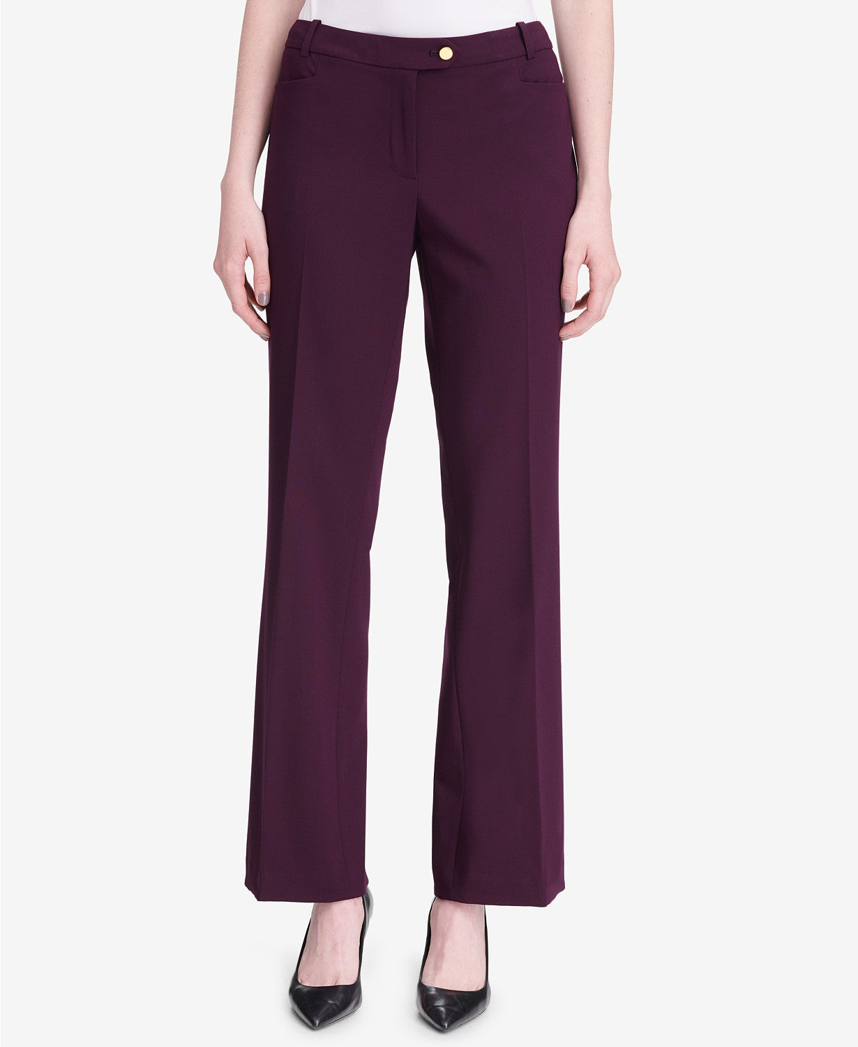 Calvin Klein Women's Modern Fit Trousers Purple Size 8