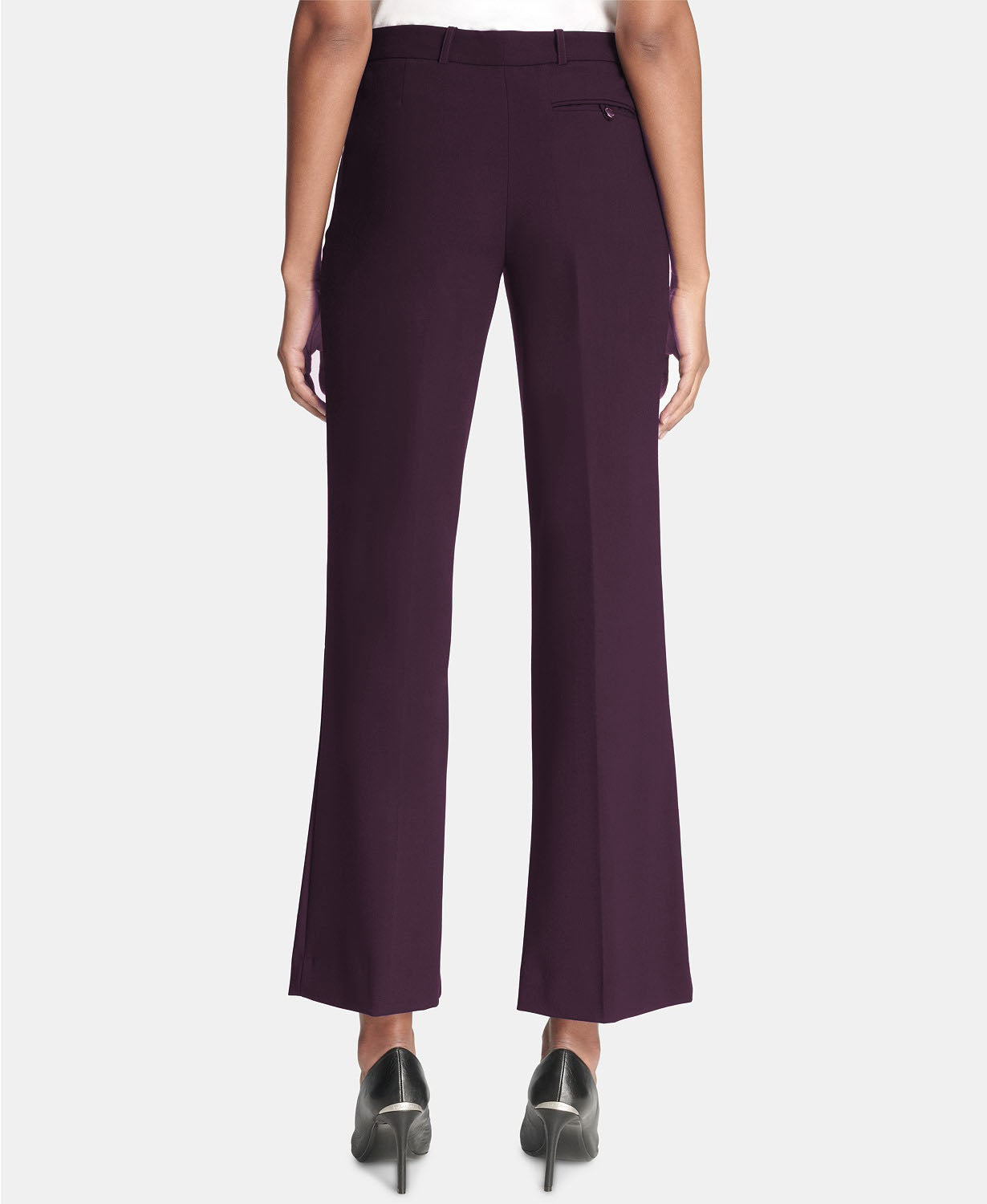 Calvin Klein Women's Petite Modern Fit Trousers Purple Size 12P