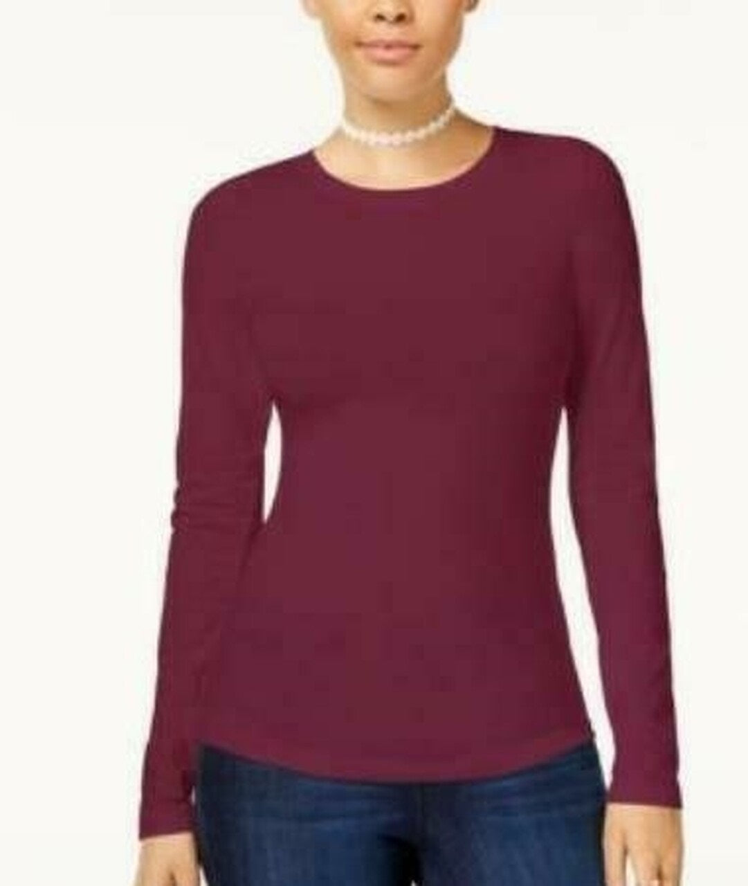 Planet Gold Juniors' Women's Long-Sleeve T-Shirt Red Size XL