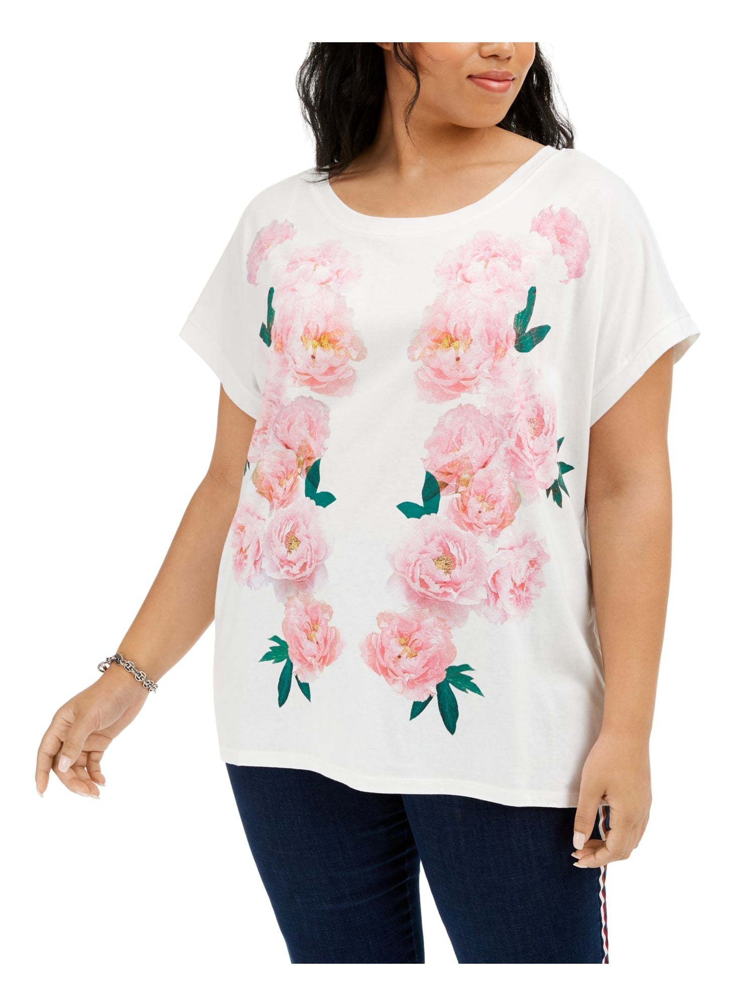 Tommy Hilfiger Men's Plus Size Floral-Print T-Shirt White Size 1X