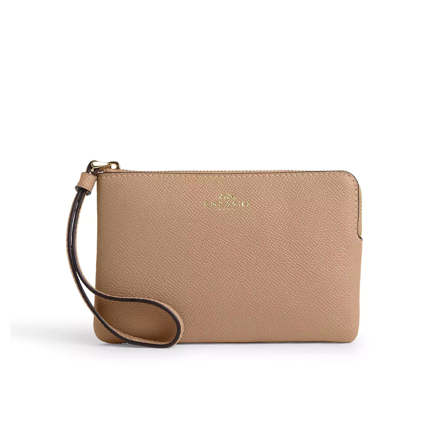 title:Coach Women's Corner Zip Wristlet;color:Taupe