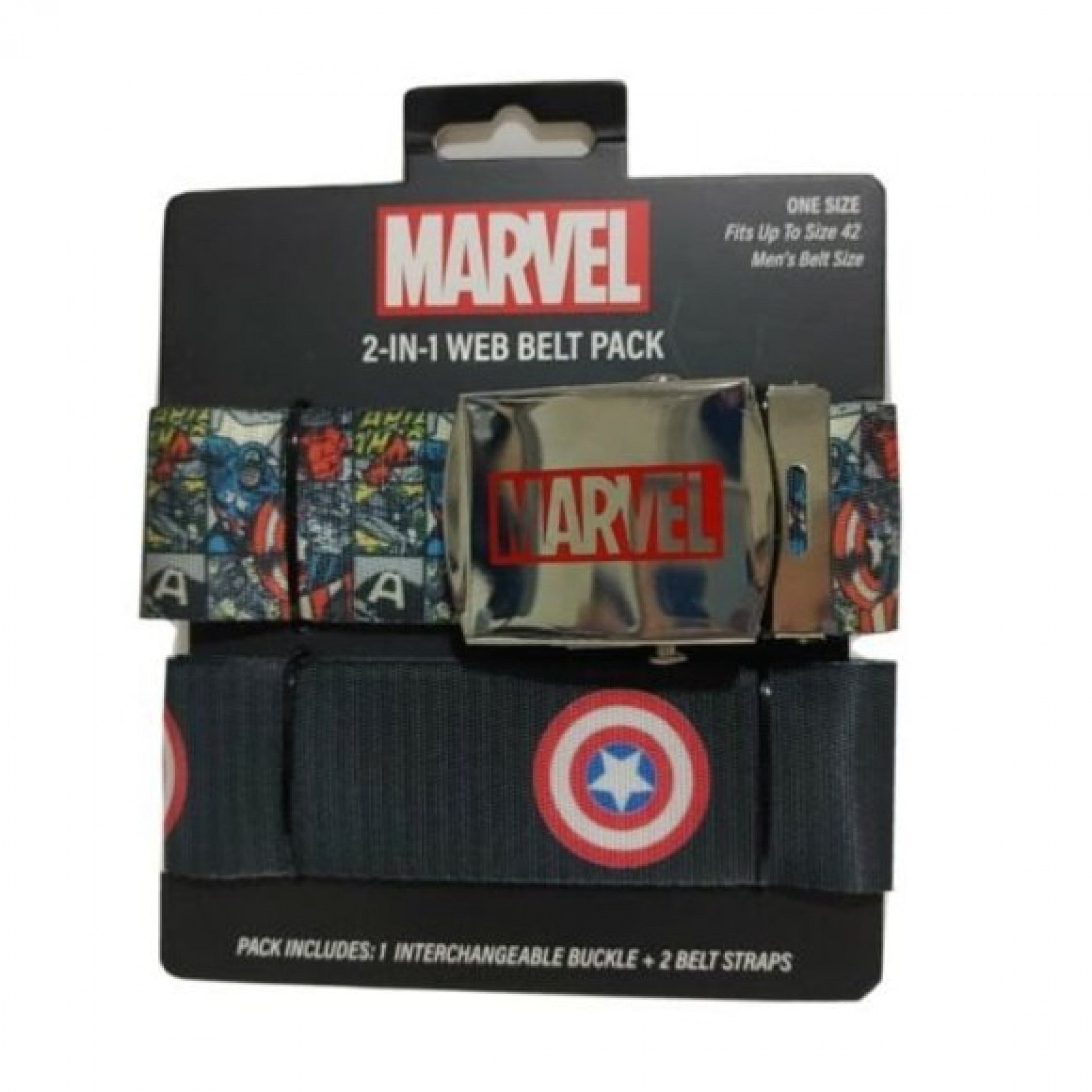 title:Captain America Marvel Retro Logo 2-in-1 Web Belt Pack;color:Multi-Color