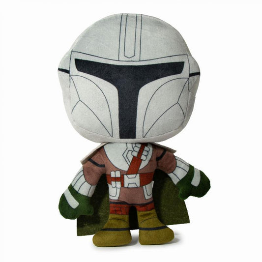 title:Star Wars Mandalorian Standing Pose Plush Squeaky Dog Toy;color:Multi-Color