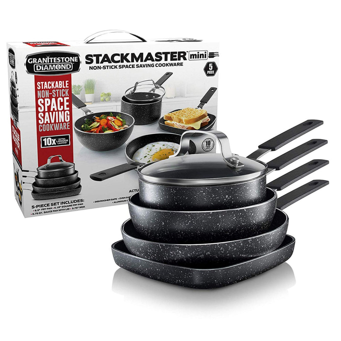 Granitestone 5 Piece Stackable Mini Cookware Set