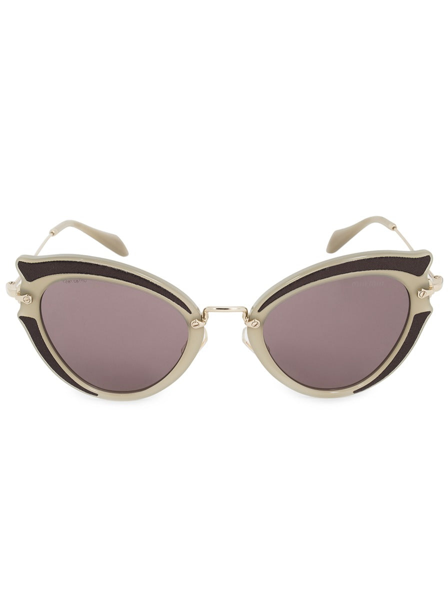 title:Miu Miu Cat Eye Sunglasses SMU05SS VHY6X1 52;color:Brown