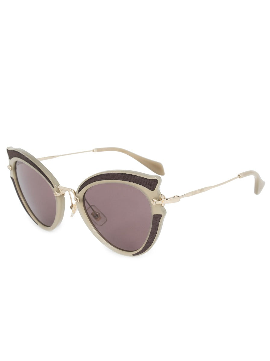 title:Miu Miu Cat Eye Sunglasses SMU05SS VHY6X1 52;color:Brown