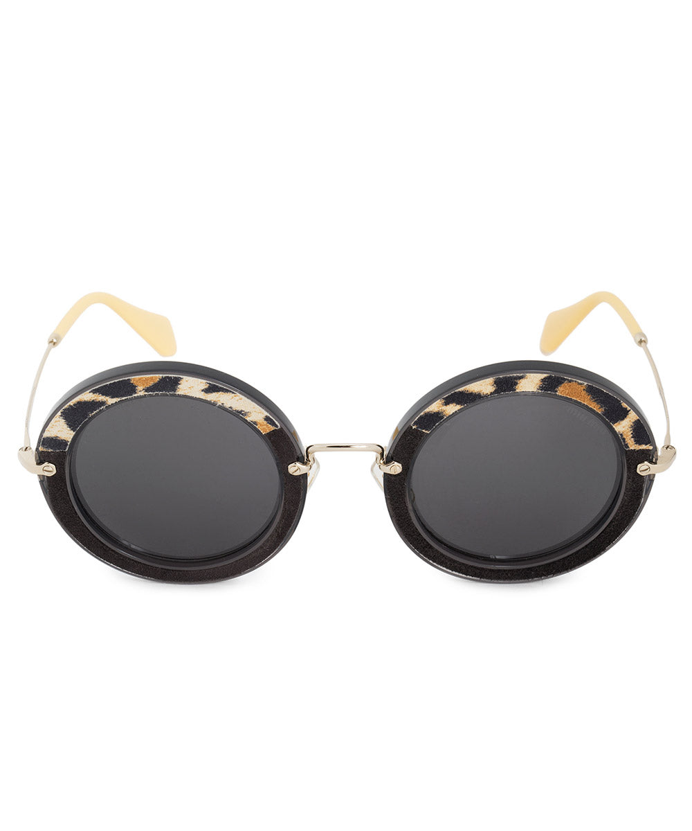 title:Miu Miu Round Sunglasses SMU08RS USC1A1 49;color:Gray