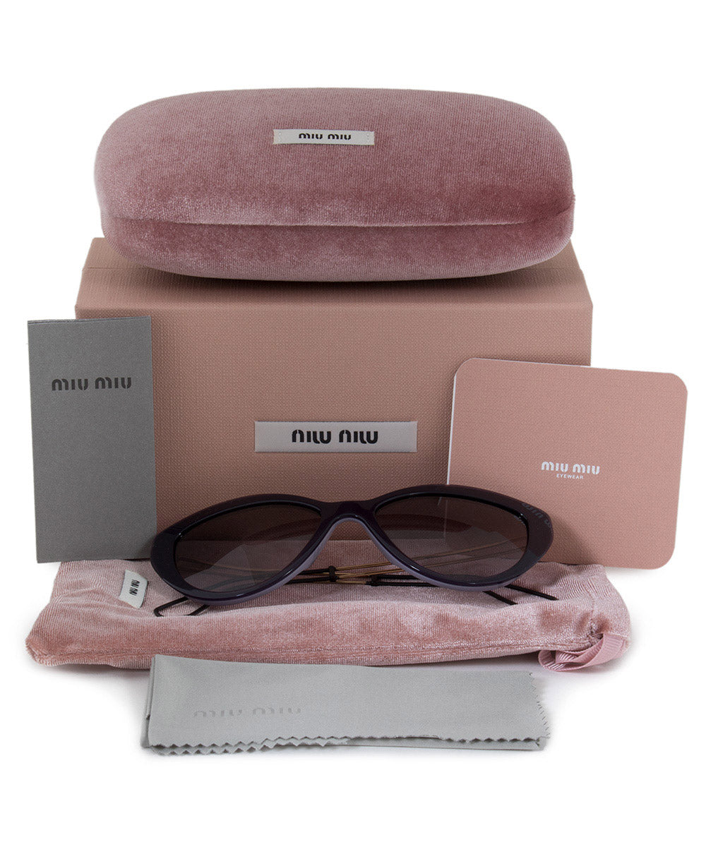 title:Miu Miu Cat Eye Sunglasses SMU12RS USN3E2 55 | Purple Frame | Gray Gradient Lenses;color:Purple