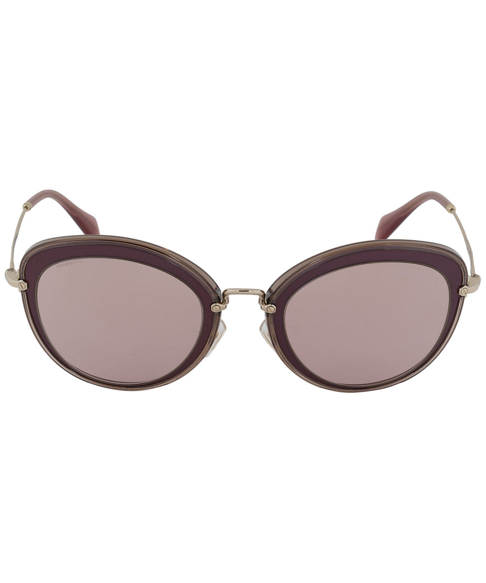 title:Miu Miu Round Sunglasses SMU50RS TKW4M2 54 | Purple Frame | Gold Mirror Lenses;color:not applicable