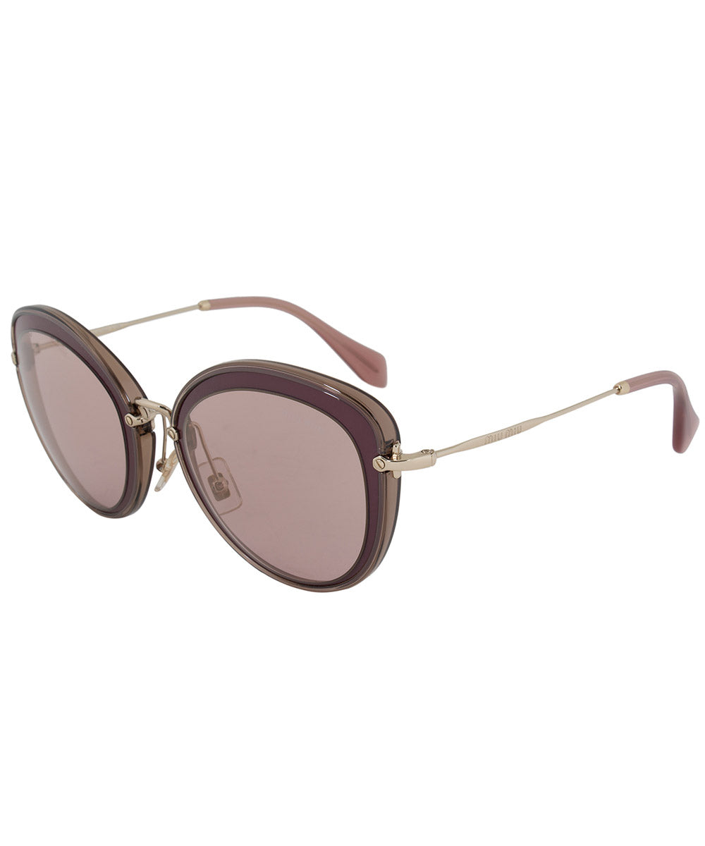 title:Miu Miu Round Sunglasses SMU50RS TKW4M2 54 | Purple Frame | Gold Mirror Lenses;color:not applicable