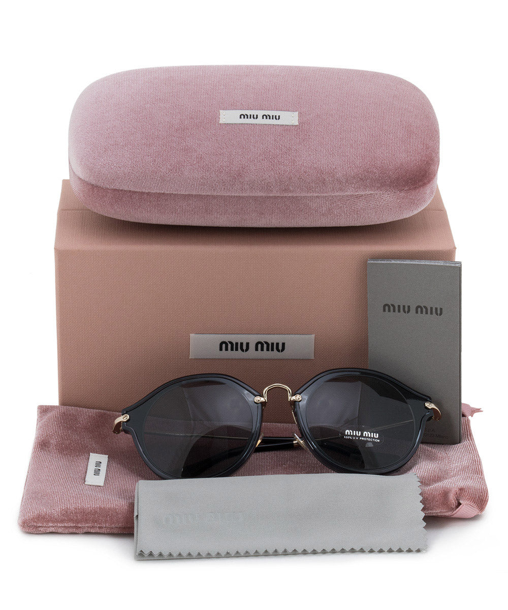 title:Miu Miu Round Sunglasses SMU51SS 1AB9K1 49;color:Gray