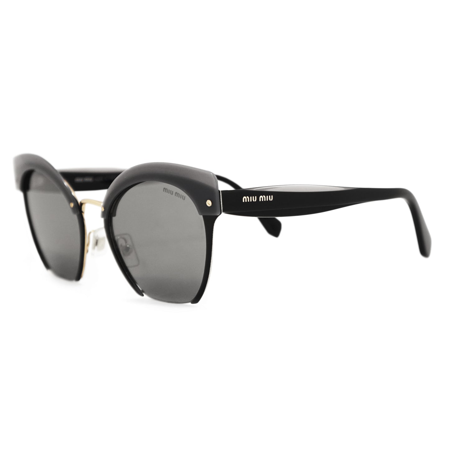 title:Miu Miu Cat Eye Sunglasses SMU53TS 1AB7W1 53;color:Black