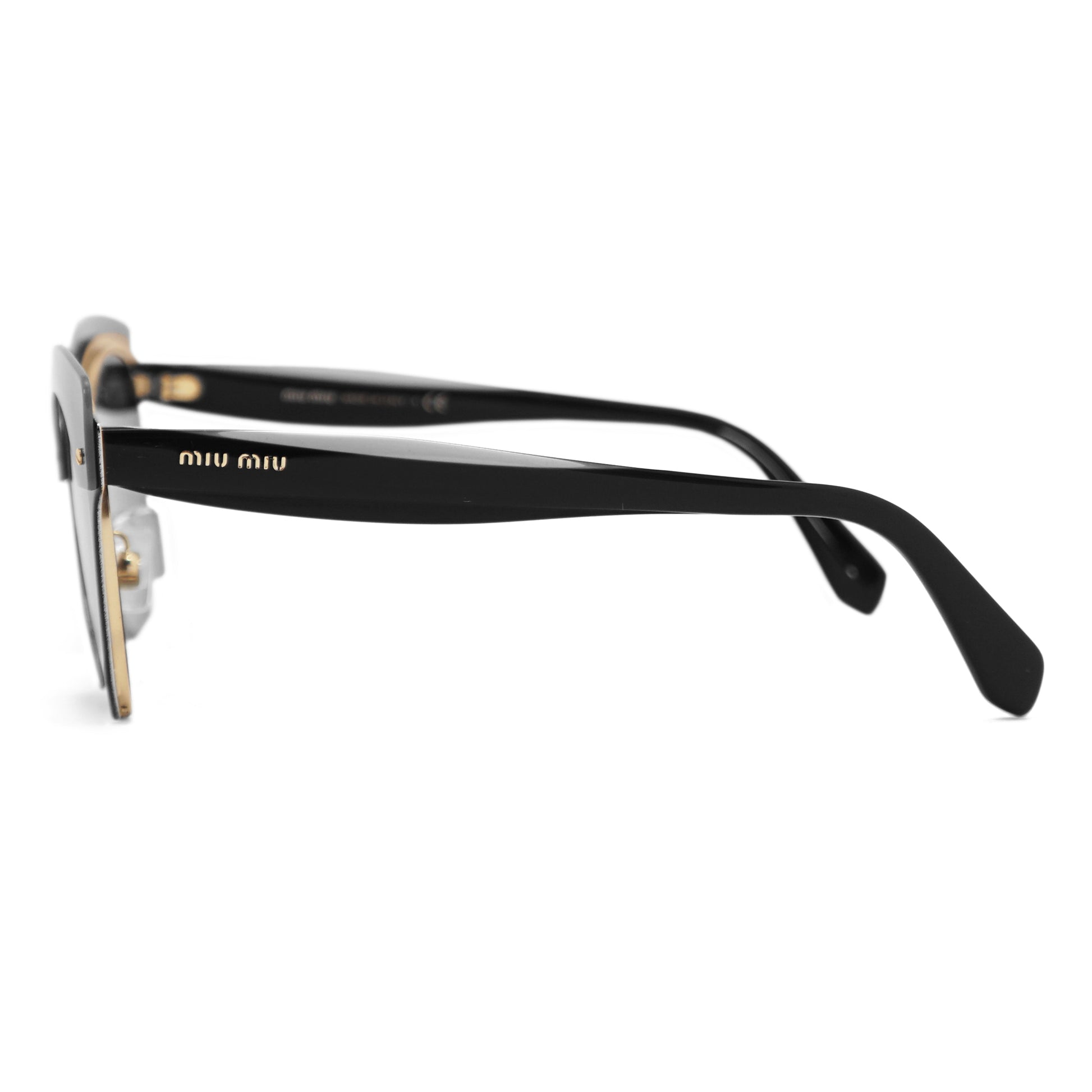 title:Miu Miu Cat Eye Sunglasses SMU53TS 1AB7W1 53;color:Black