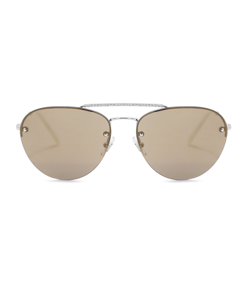 title:Miu Miu Aviator Sunglasses SMU54US 1BC1C0 59;color:Silver