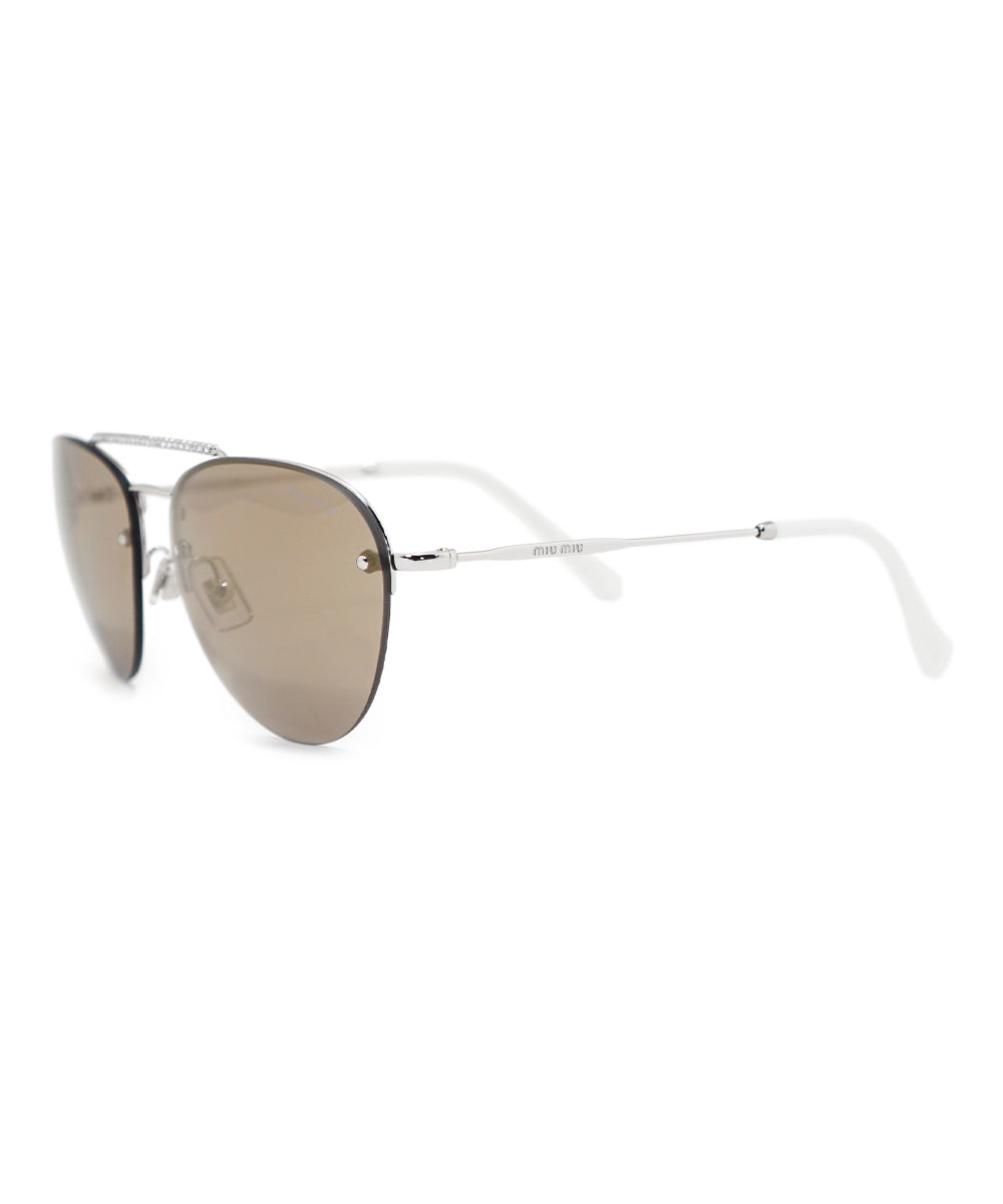 title:Miu Miu Aviator Sunglasses SMU54US 1BC1C0 59;color:Silver