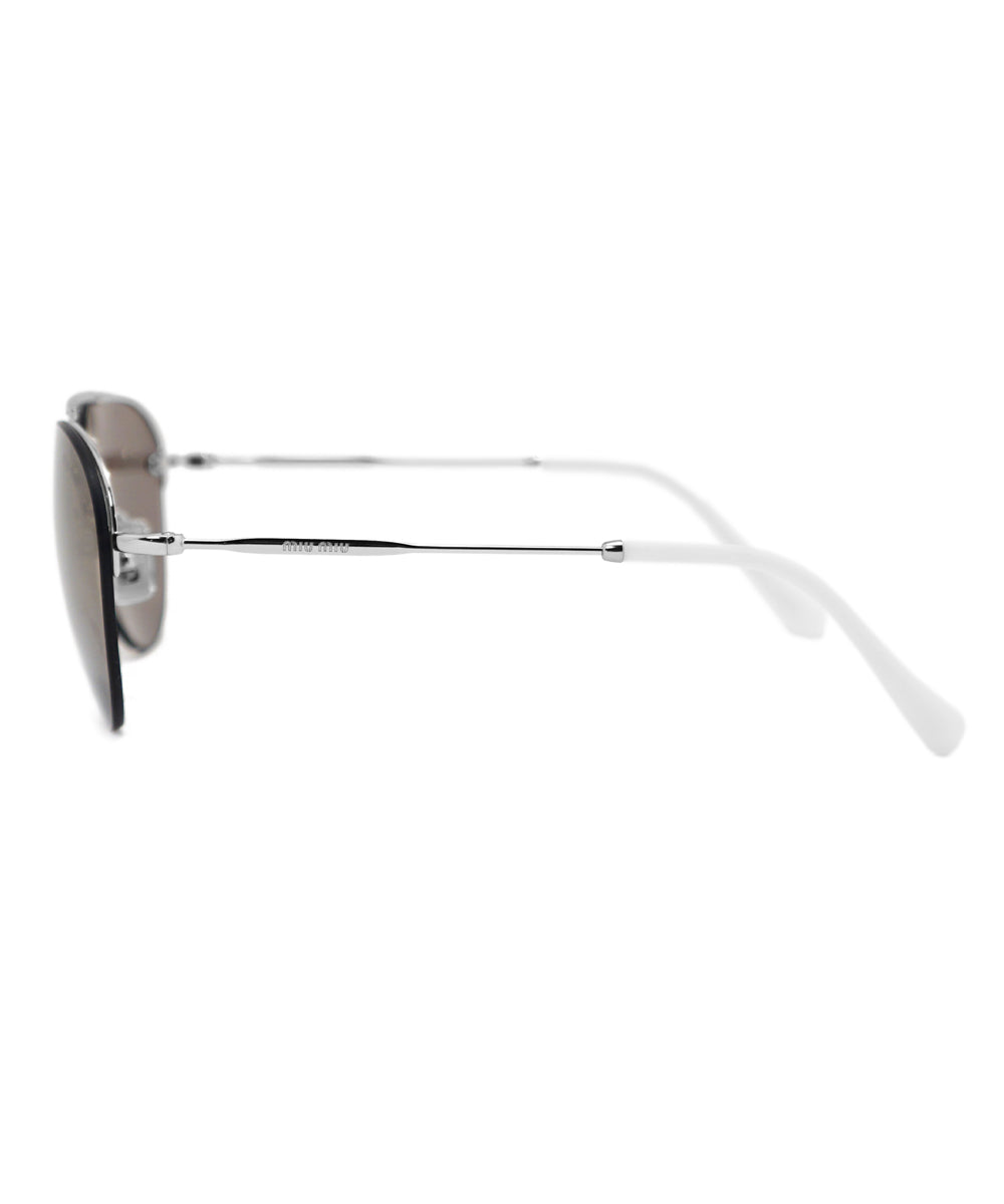 title:Miu Miu Aviator Sunglasses SMU54US 1BC1C0 59;color:Silver