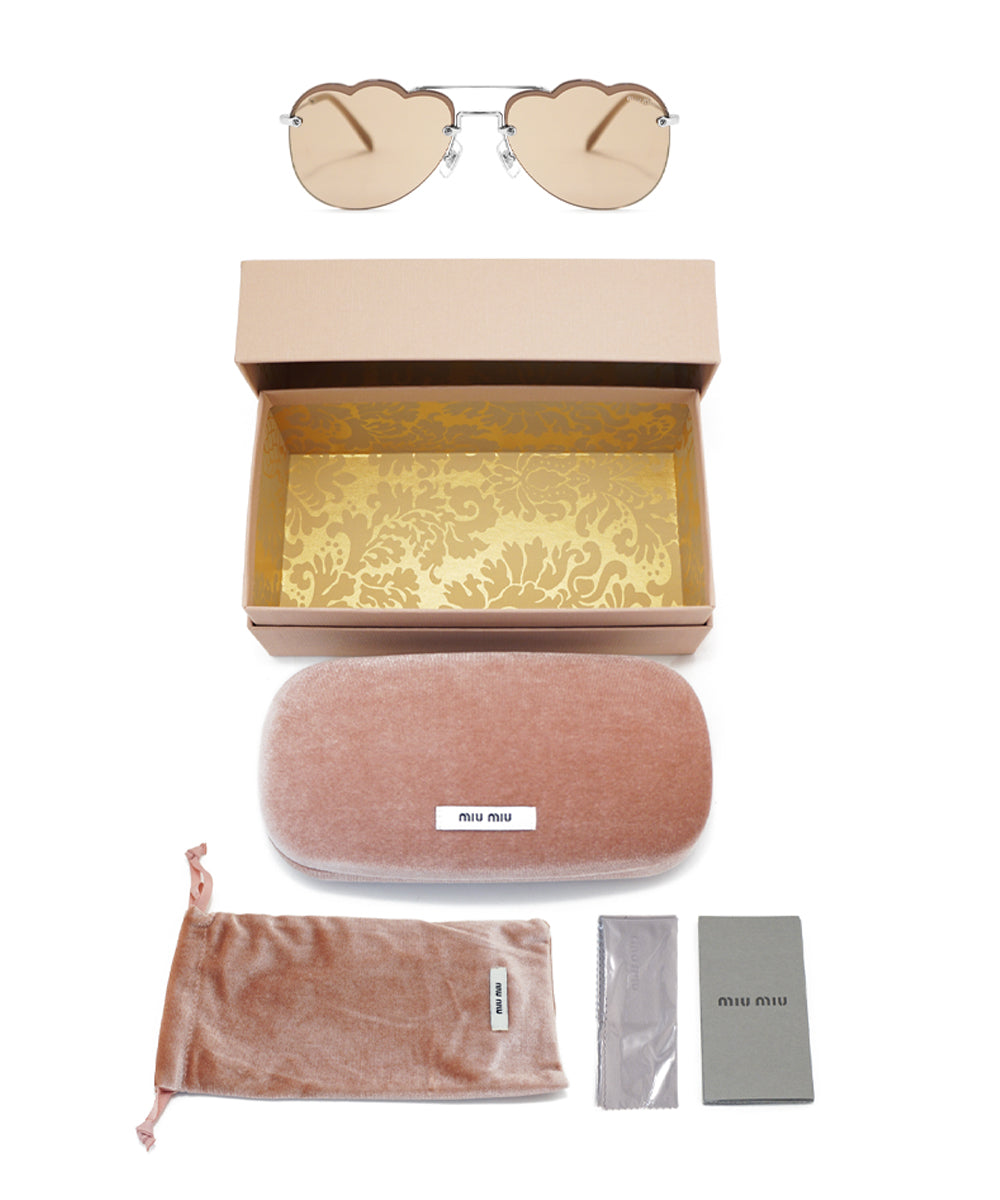 title:Miu Miu Aviator Sunglasses SMU56US 1BC176 58;color:Silver