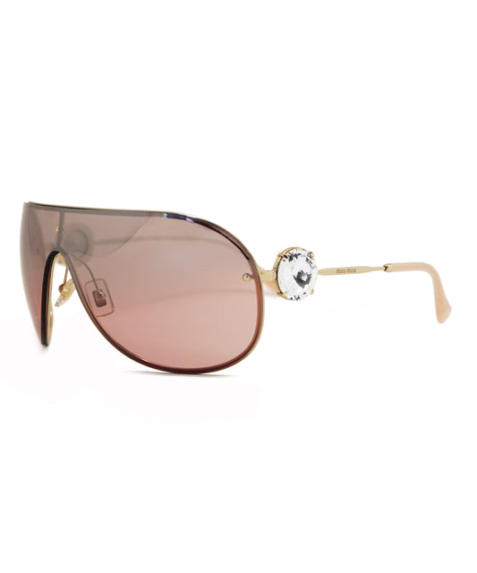 title:Miu Miu Aviator Sunglasses SMU67US ZVN7L1 37;color:Gold