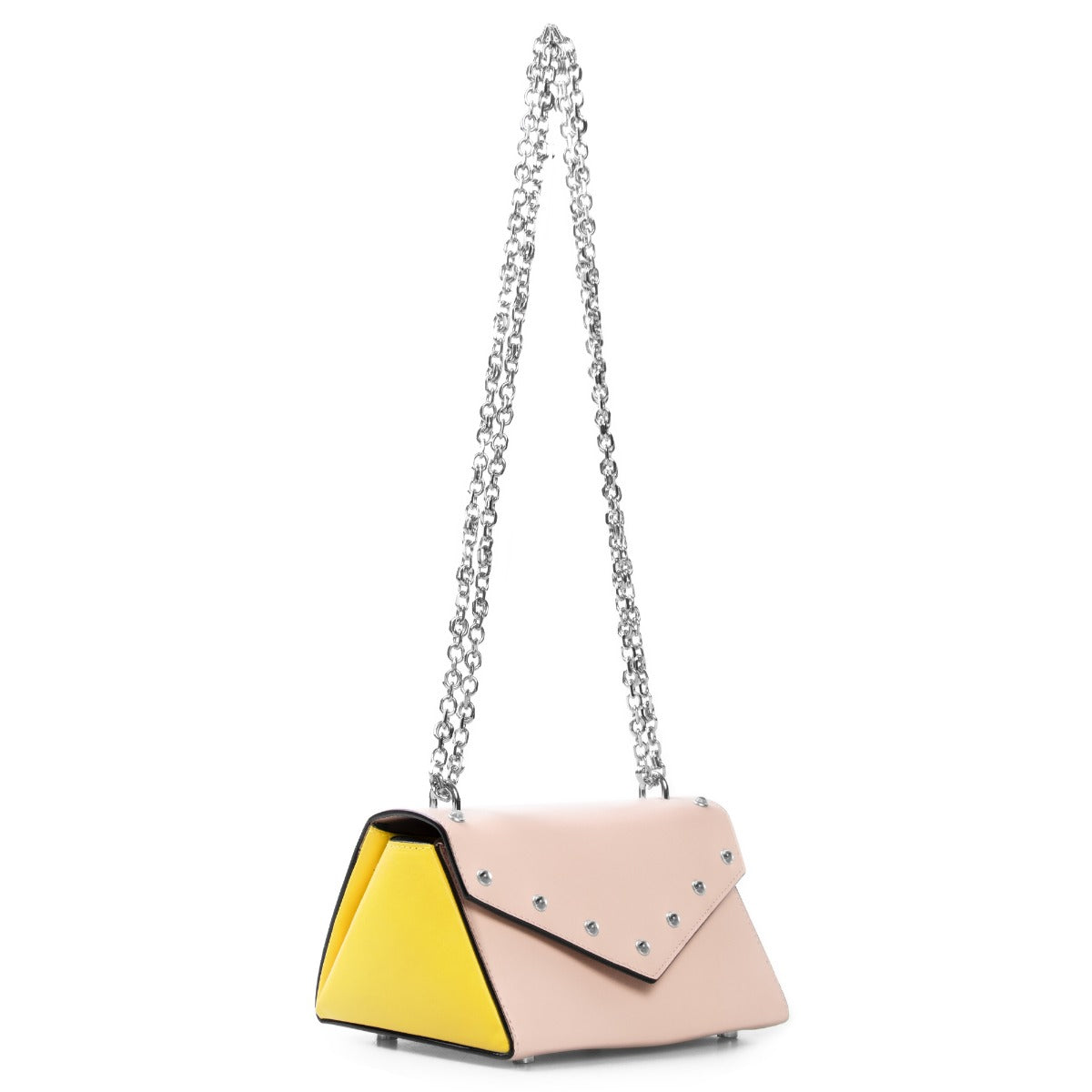 title:Marni Small Triangle Shoulder Bag in Pink;color:Yellow