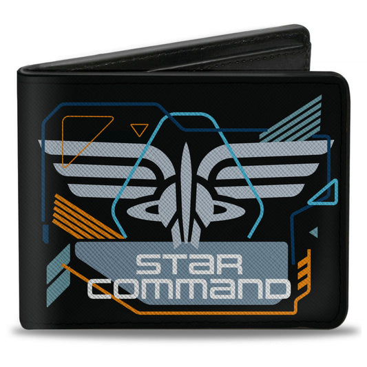 title:Lightyear Star Command Wings w/ Text Logo Bi-Fold Wallet;color:Multi-Color