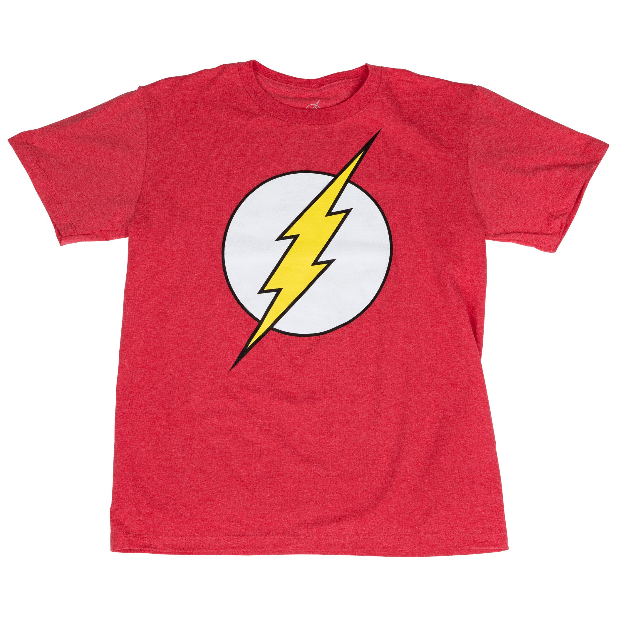 title:DC Comics The Flash Symbol Glow Ink Youth T-Shirt;color:Red