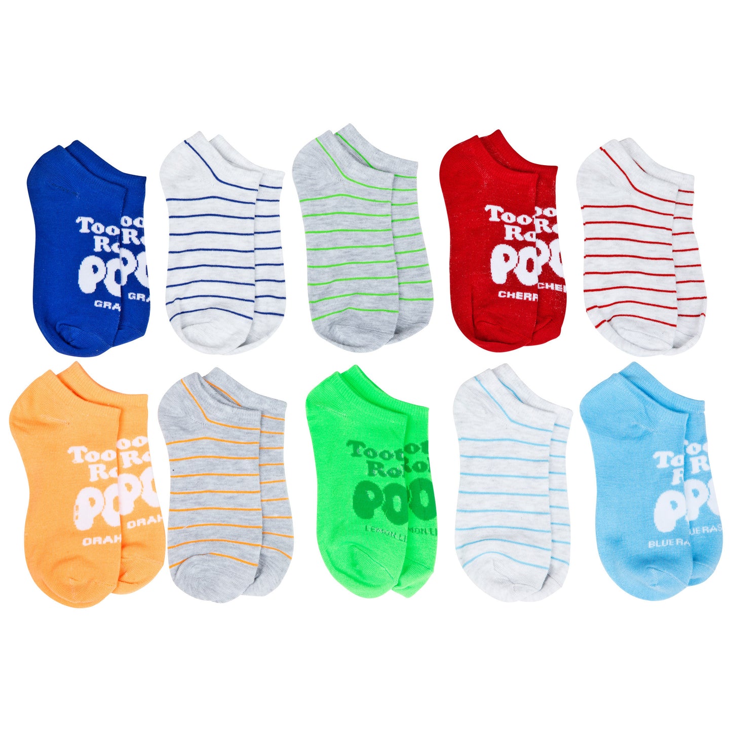 title:Tootsie Pop Rainbow Wrapper No Show Socks 10-Pair Variety Multipack;color:Multi-Color