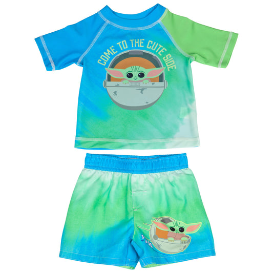 title:Star Wars The Child Grogu Character Infant Swimshorts & Rashguard Set;color:Multi-Color