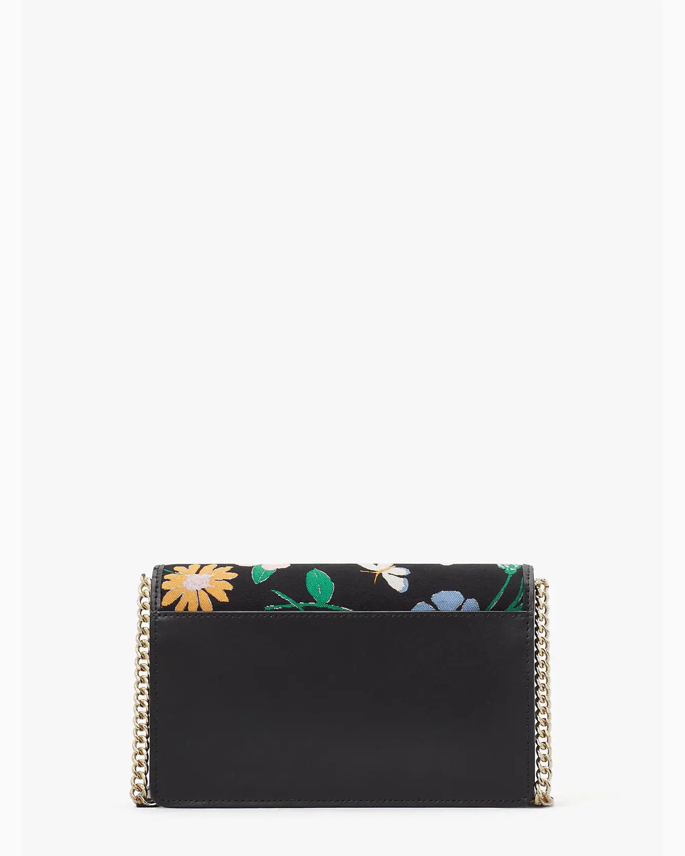 title:Kate Spade Women's Floral Jacquard Chain Wallet;color:Black Multi