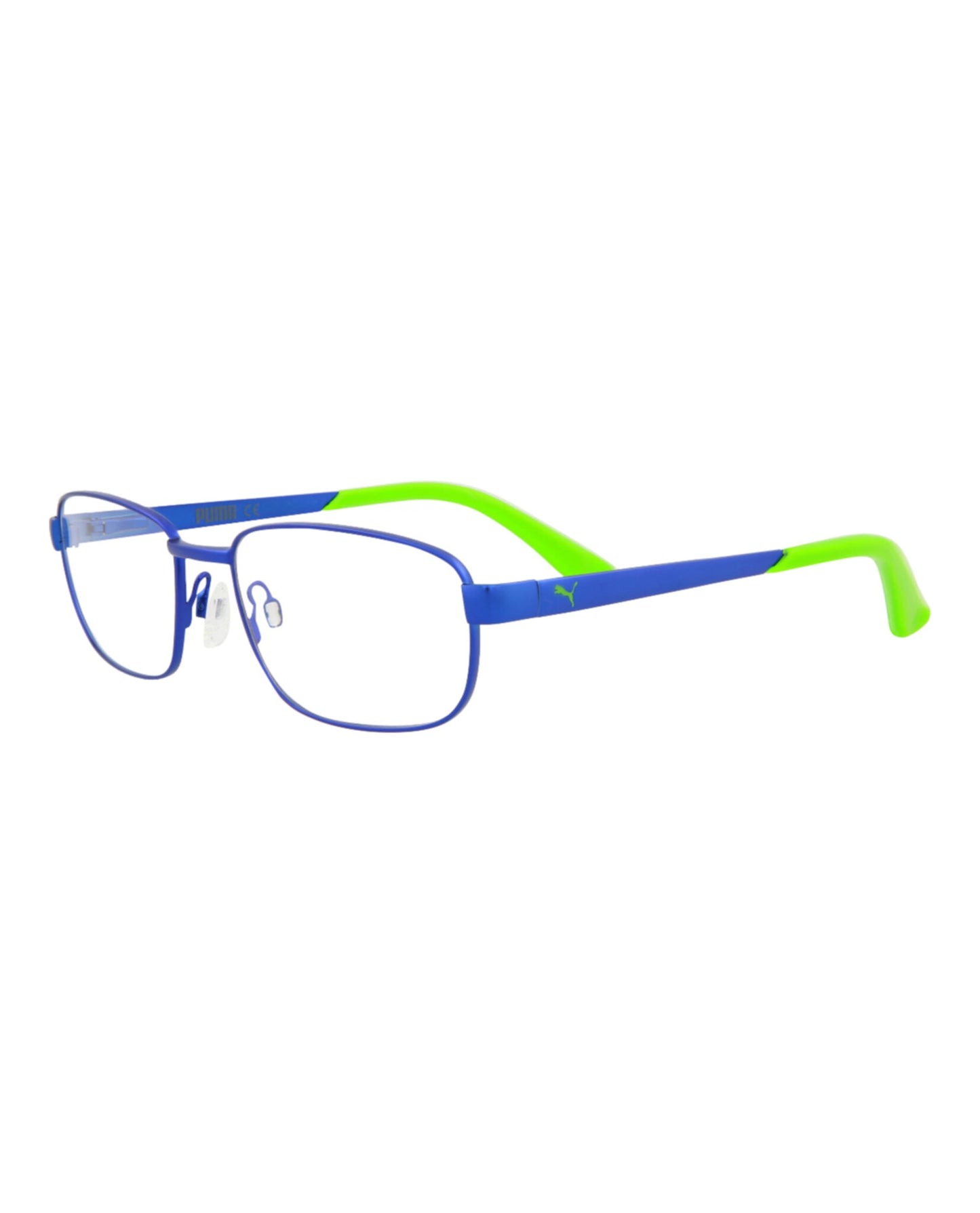 title:Puma Square-Frame Metal Optical Frames;color:Blue Blue Transparent