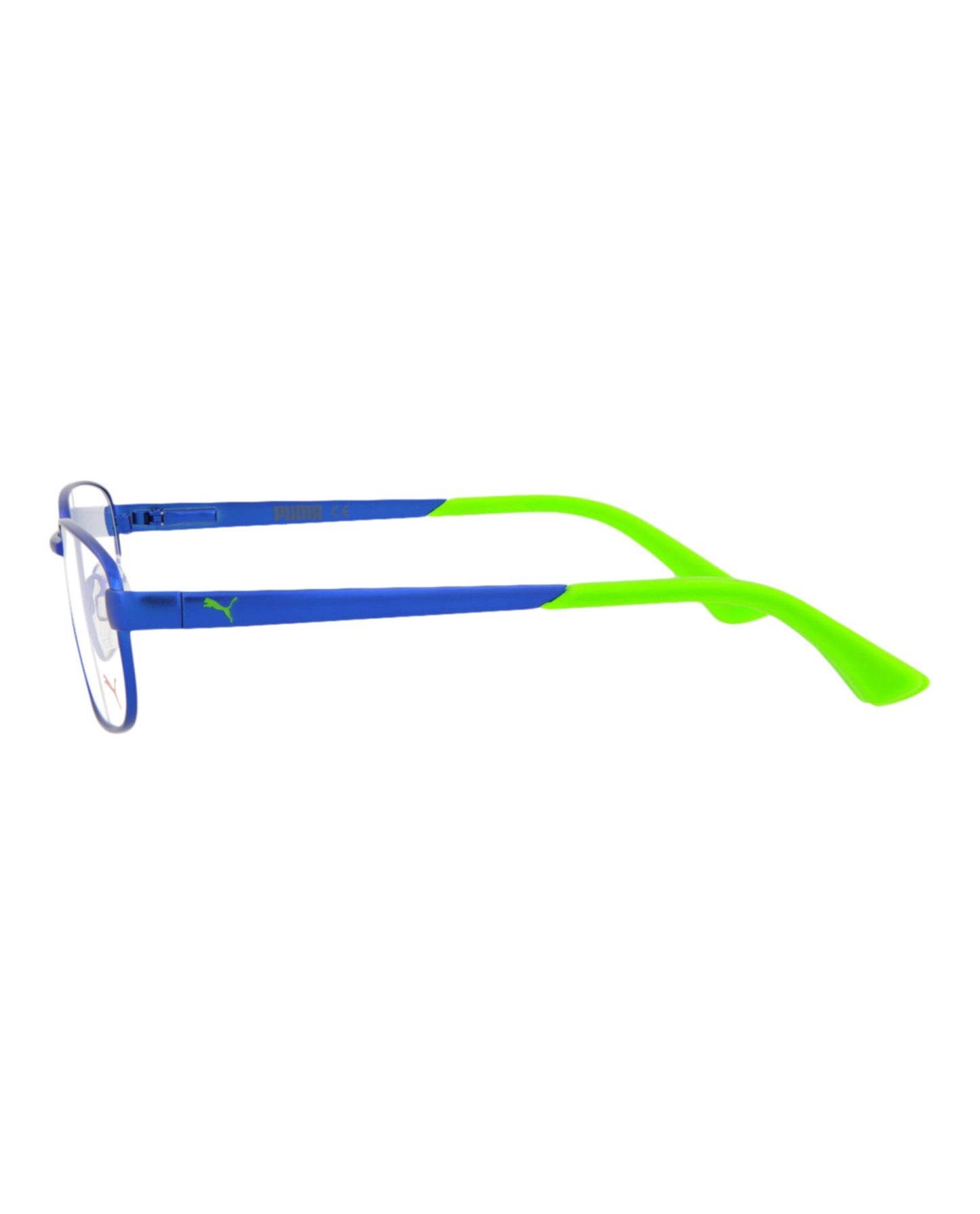 title:Puma Square-Frame Metal Optical Frames;color:Blue Blue Transparent