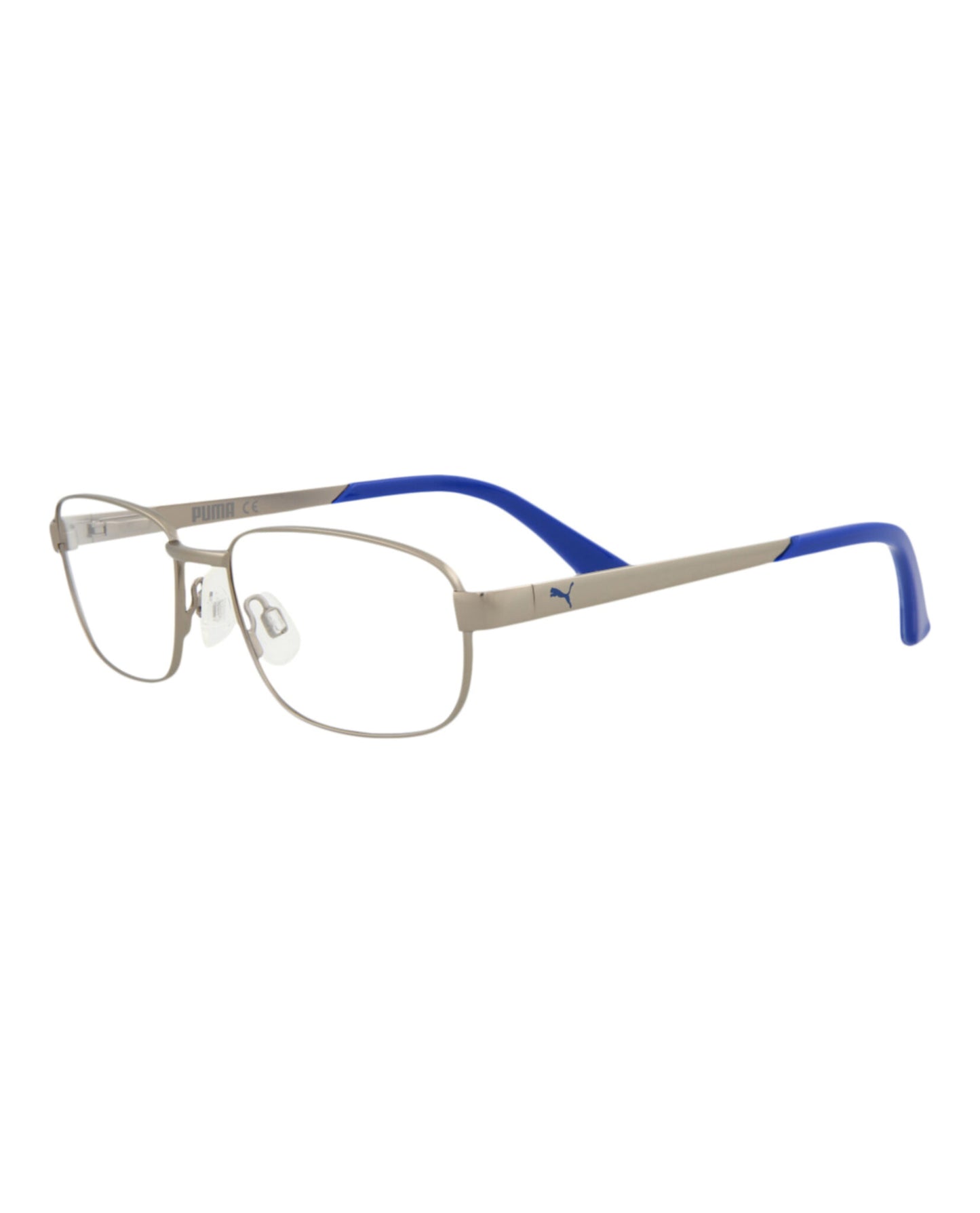 title:Puma Square-Frame Metal Optical Frames;color:Ruthenium Ruthenium Transparent