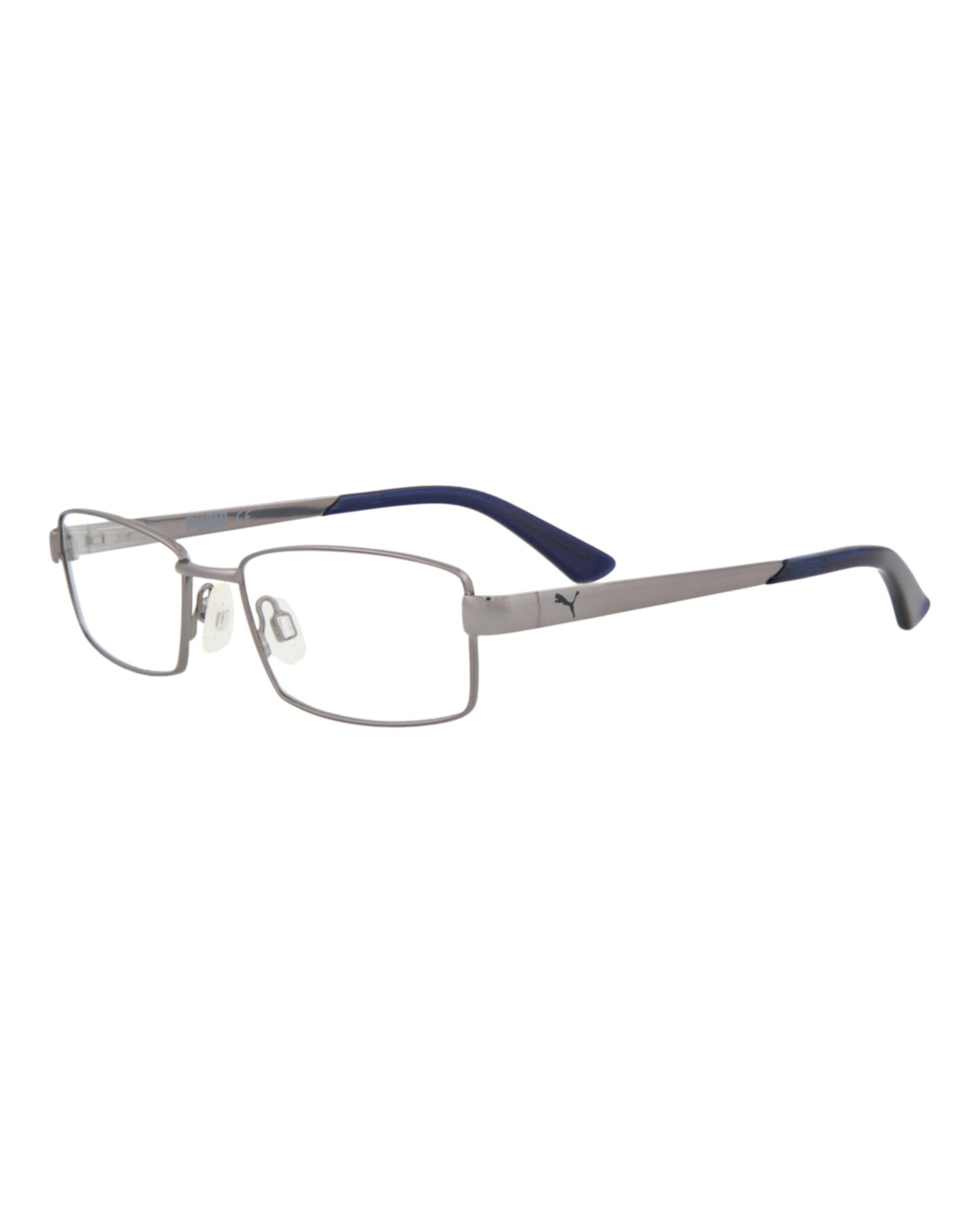 title:Puma Square-Frame Metal Optical Frames;color:Ruthenium Ruthenium Transparent