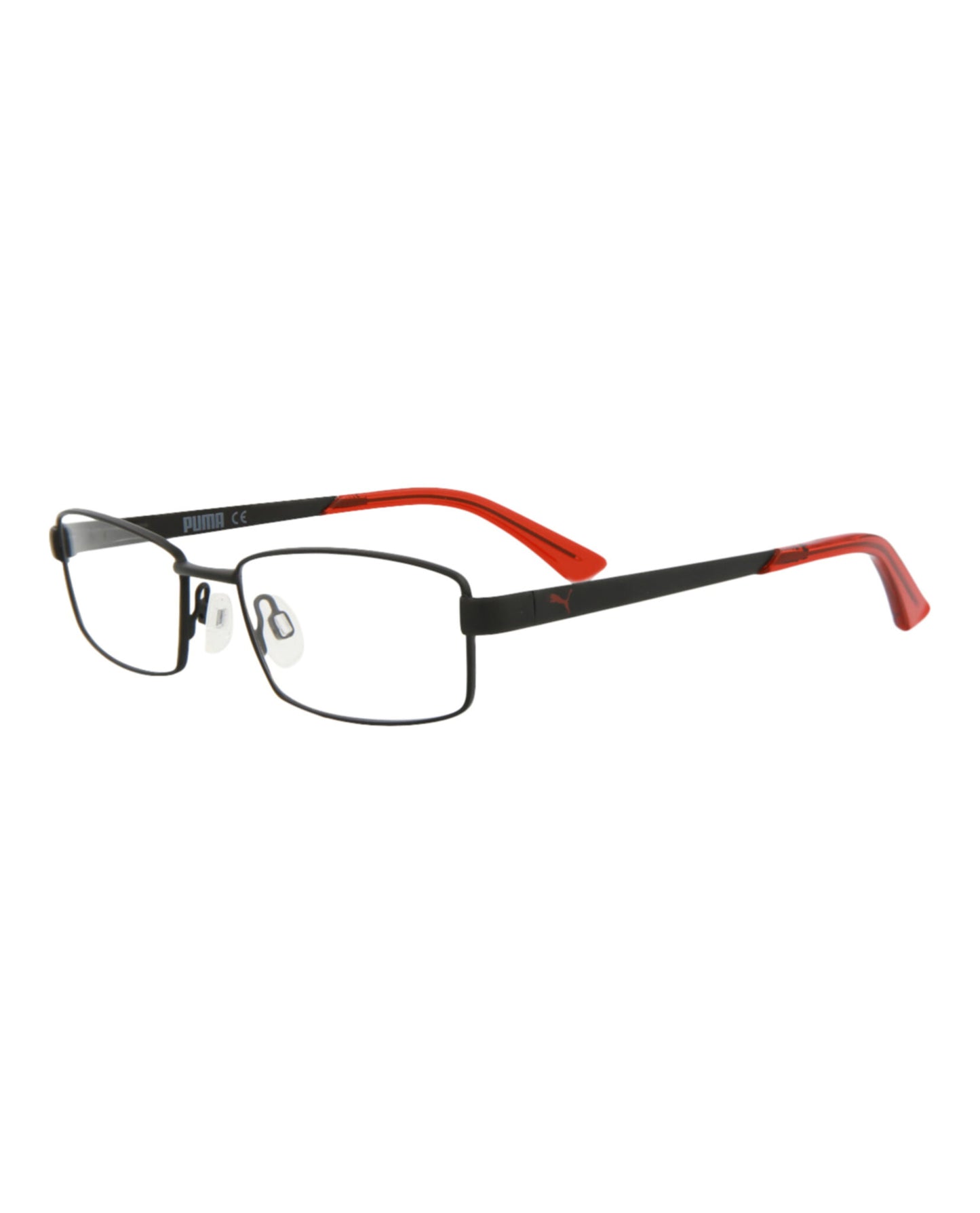 title:Puma Square-Frame Metal Optical Frames;color:Black Black Transparent