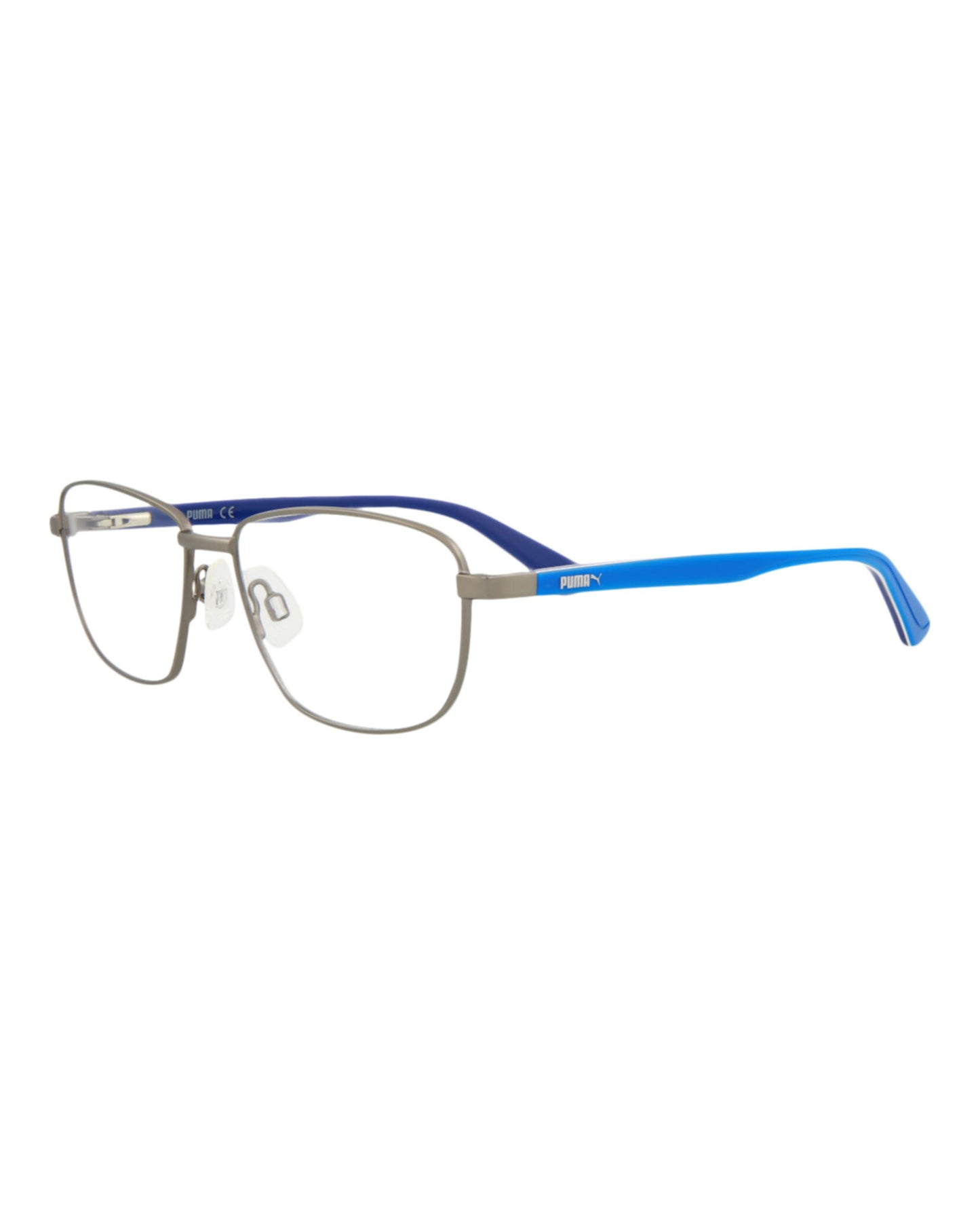 title:Puma Square-Frame Metal Optical Frames;color:Ruthenium Light Blue