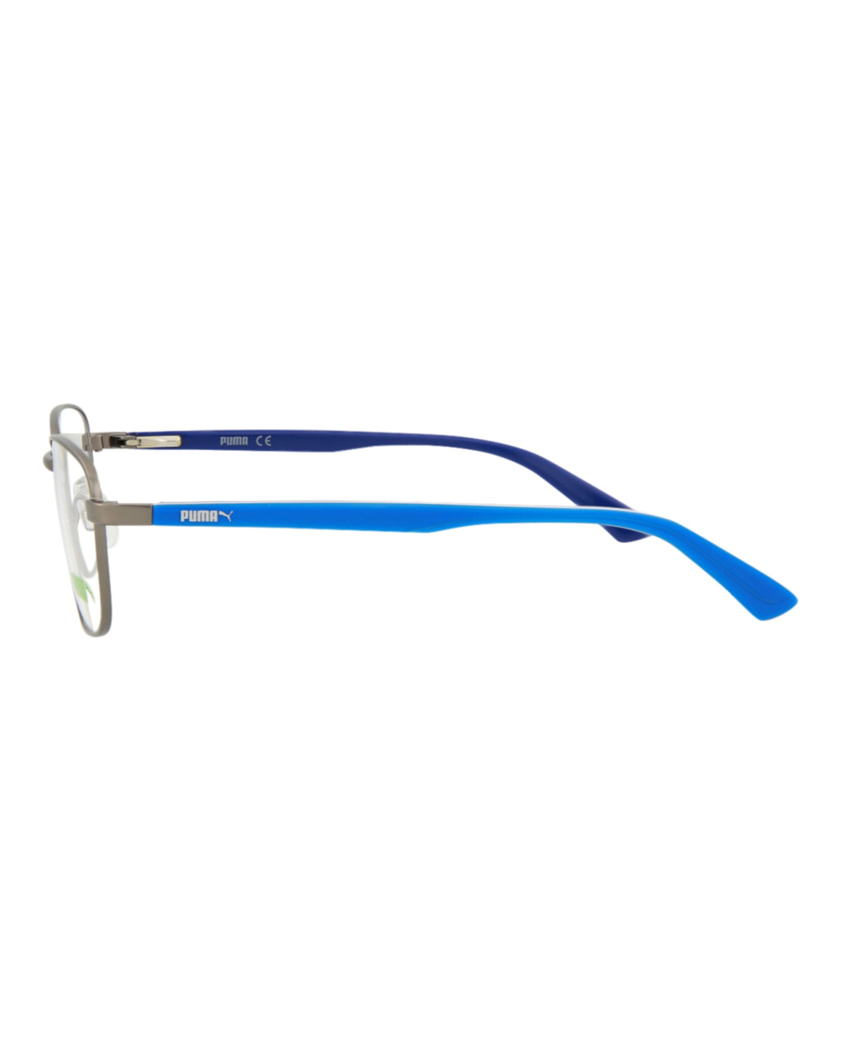 title:Puma Square-Frame Metal Optical Frames;color:Ruthenium Light Blue