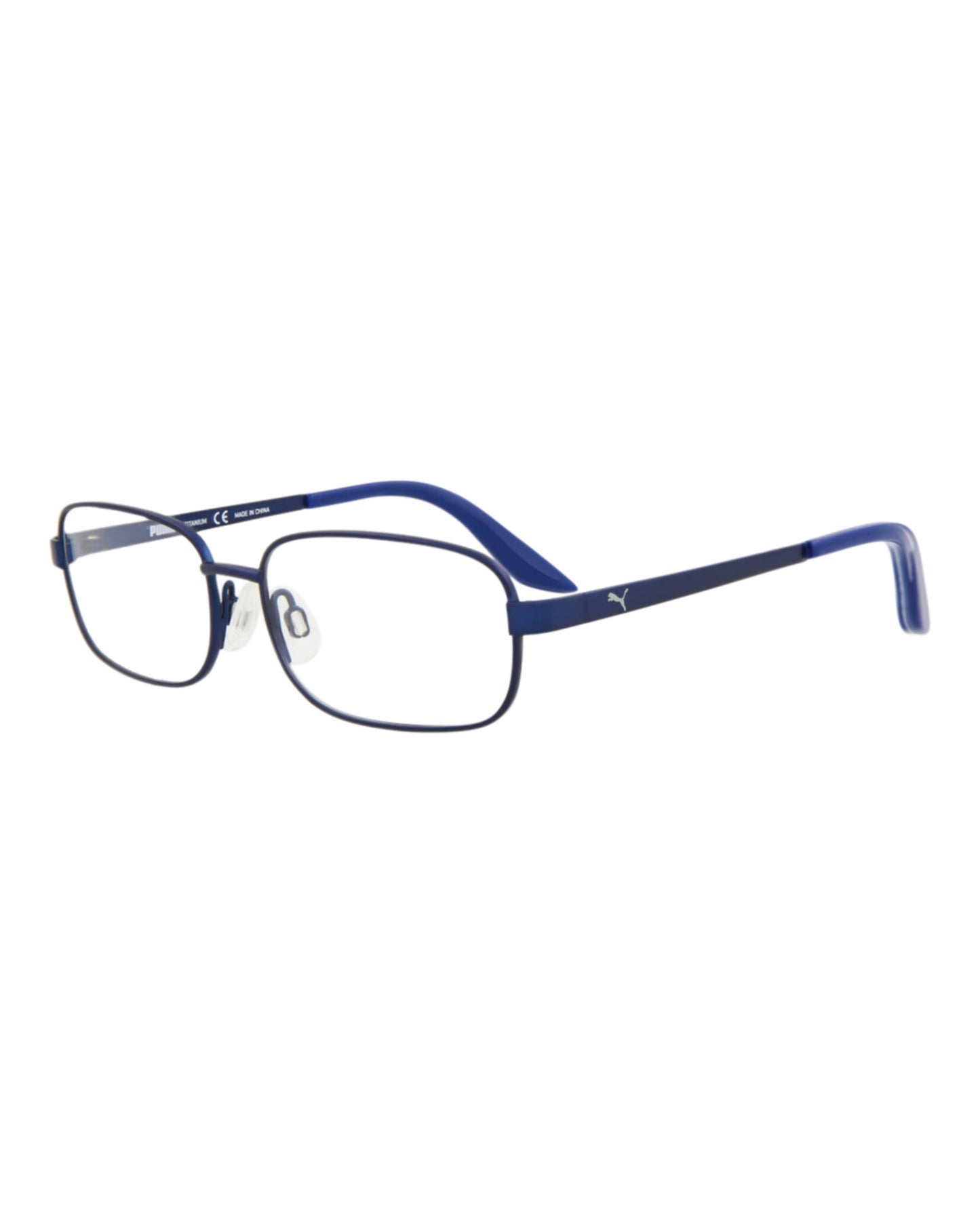 title:Puma Square-Frame Titanium Optical Frames;color:Blue Blue Transparent