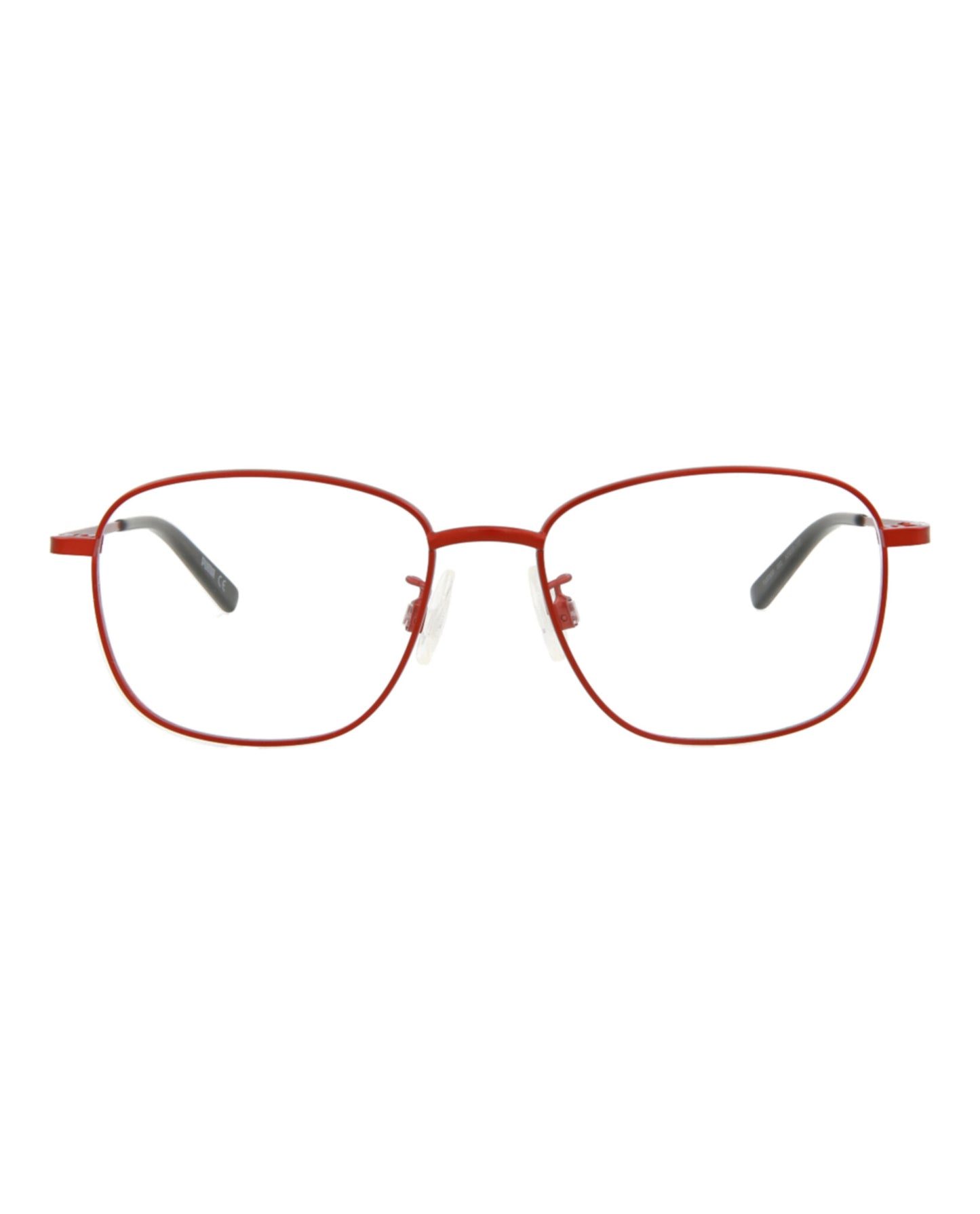 title:Puma Square-Frame Metal Optical Frames;color:Red Red Transparent