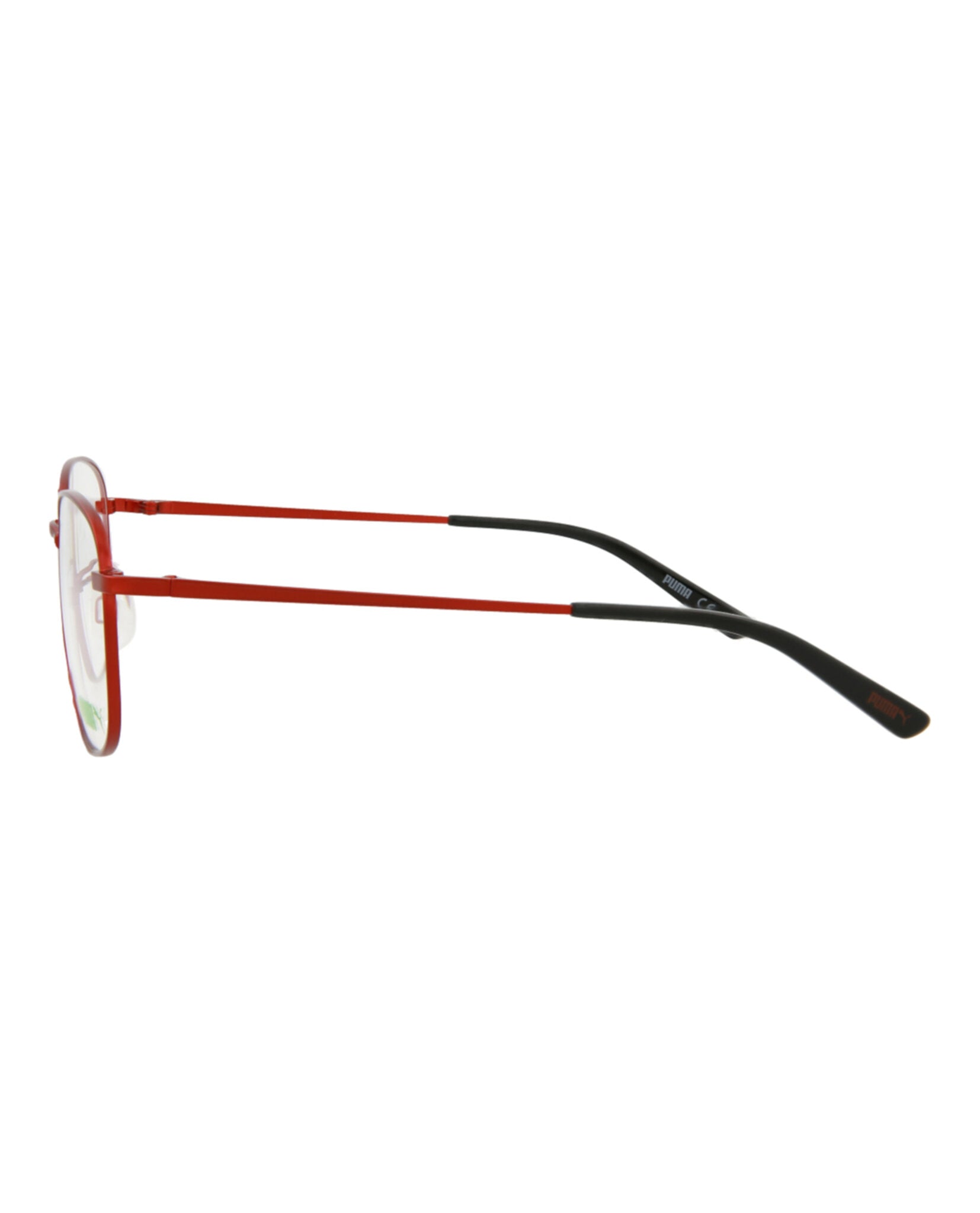 title:Puma Square-Frame Metal Optical Frames;color:Red Red Transparent