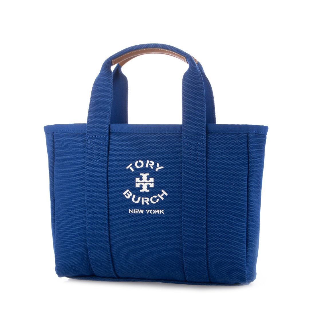 title:Tory Burch Women's Small Canvas Tote;color:Blue Dahlia