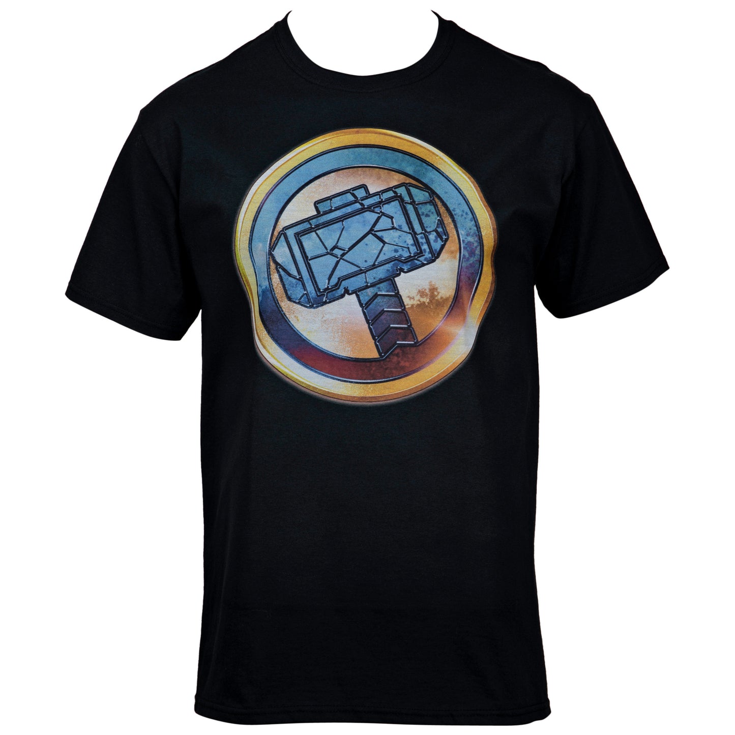 title:Thor Mjolnir Golden Emblem T-Shirt;color:Black