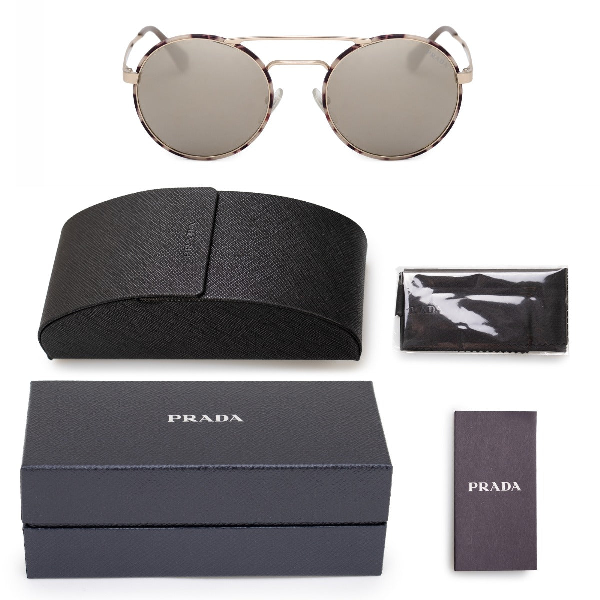 title:Prada Round Sunglasses PR511SS UAO1C0 54;color:Gold