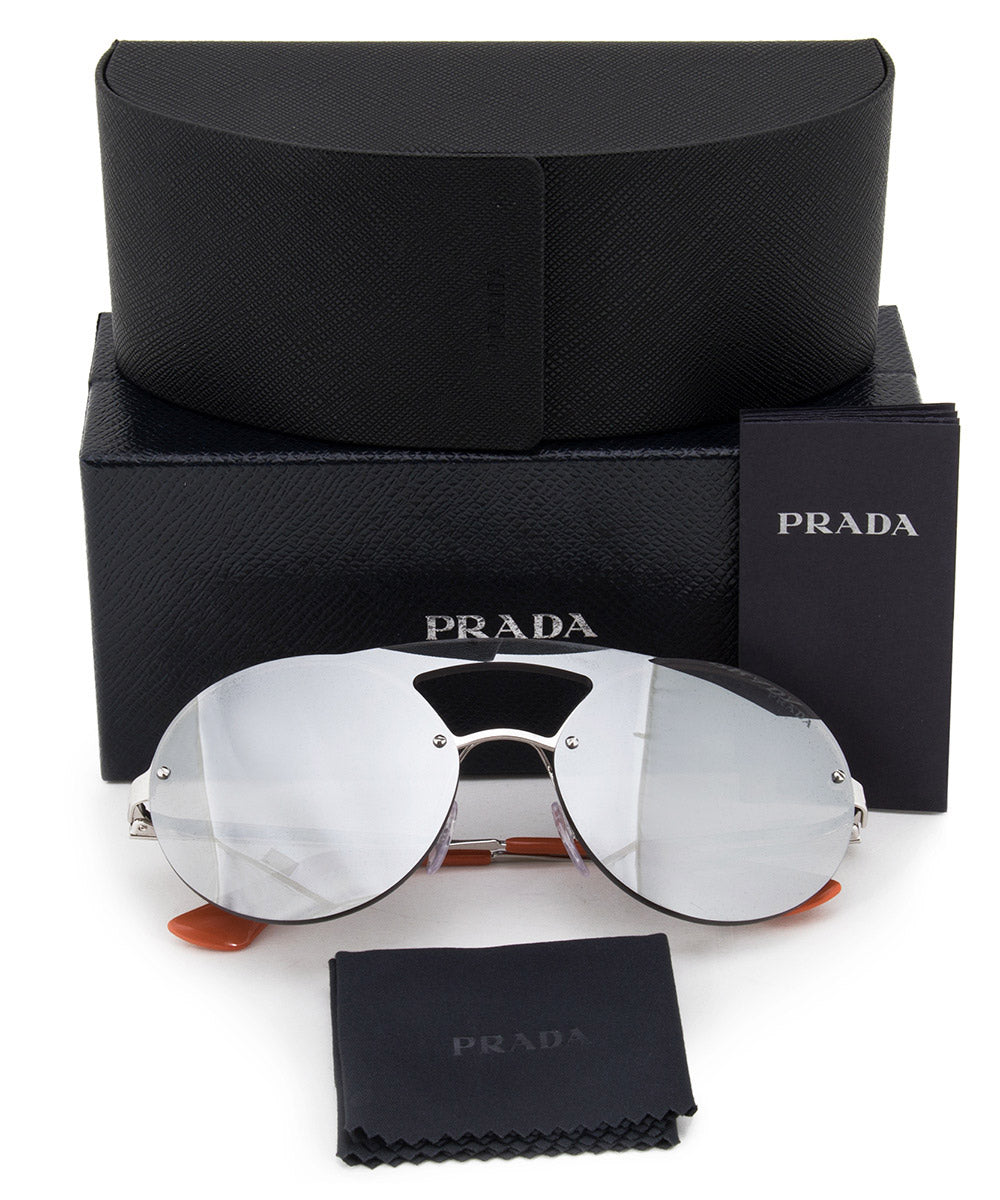 title:Prada Single Lens Round Sunglasses PR65TS 1BC2B0 36;color:Gray