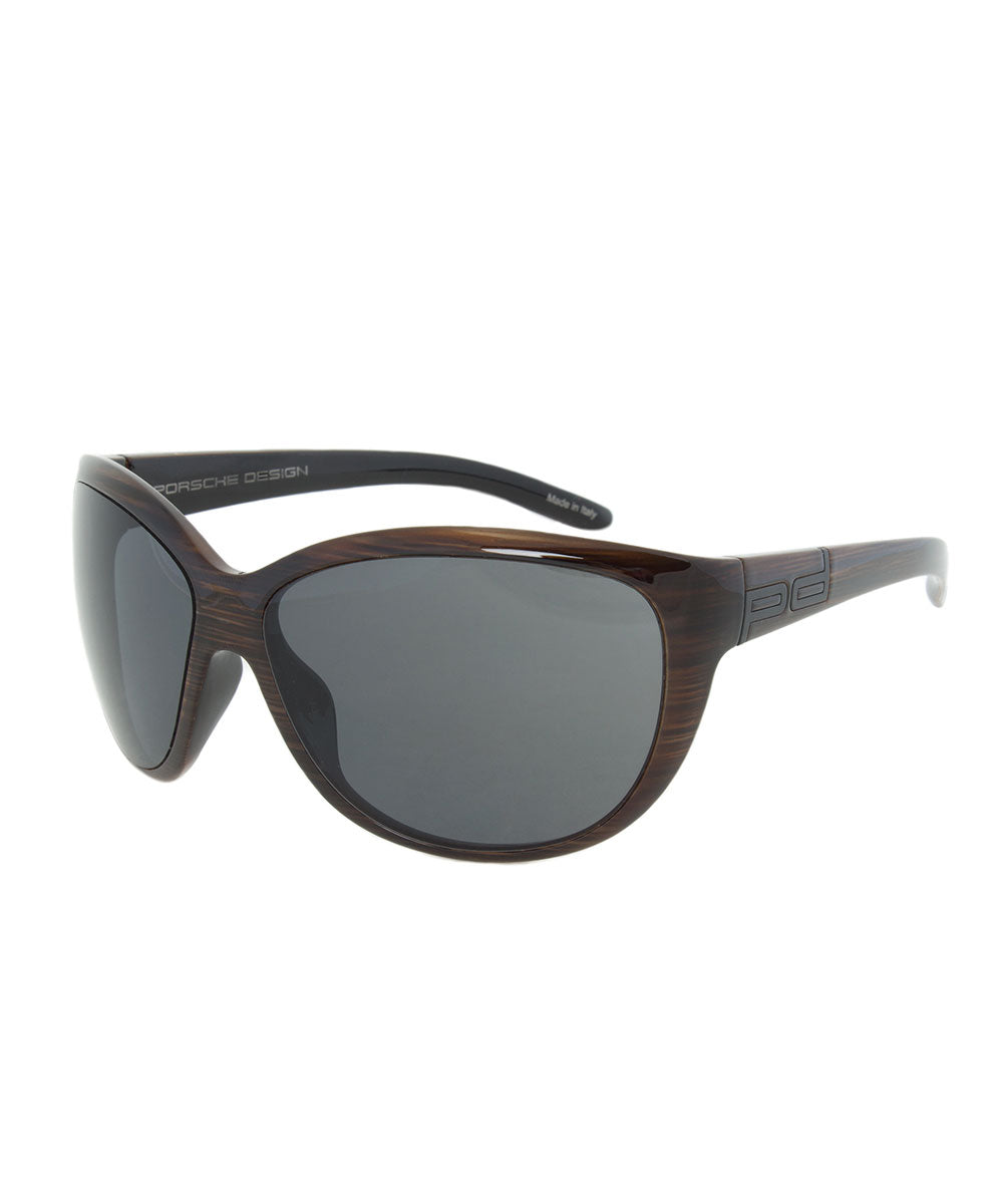 title:Porsche Design Design P8524 C Sunglasses | Striped Brown Frame | grey Lens;color:Bronze