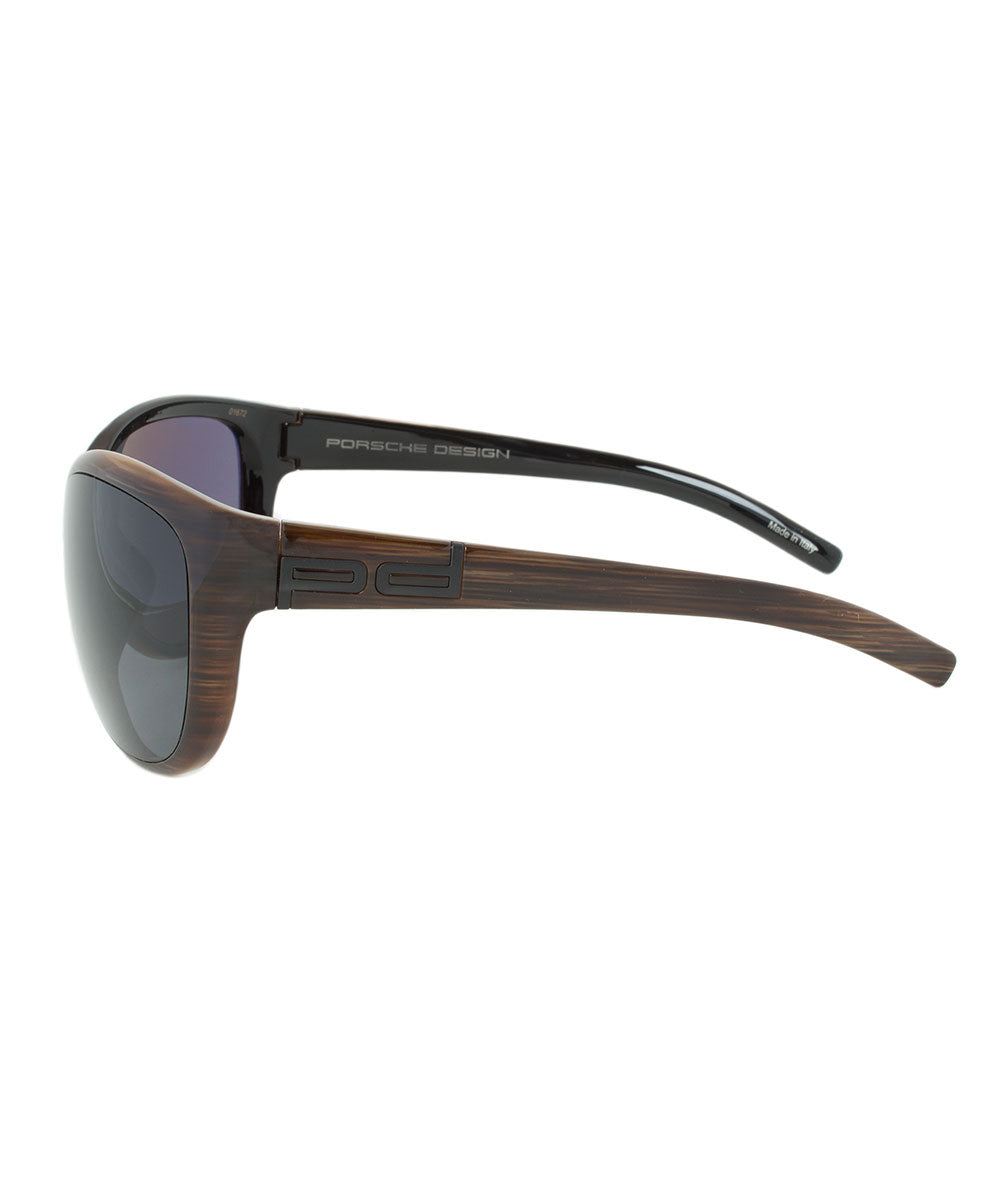 title:Porsche Design Design P8524 C Sunglasses | Striped Brown Frame | grey Lens;color:Bronze