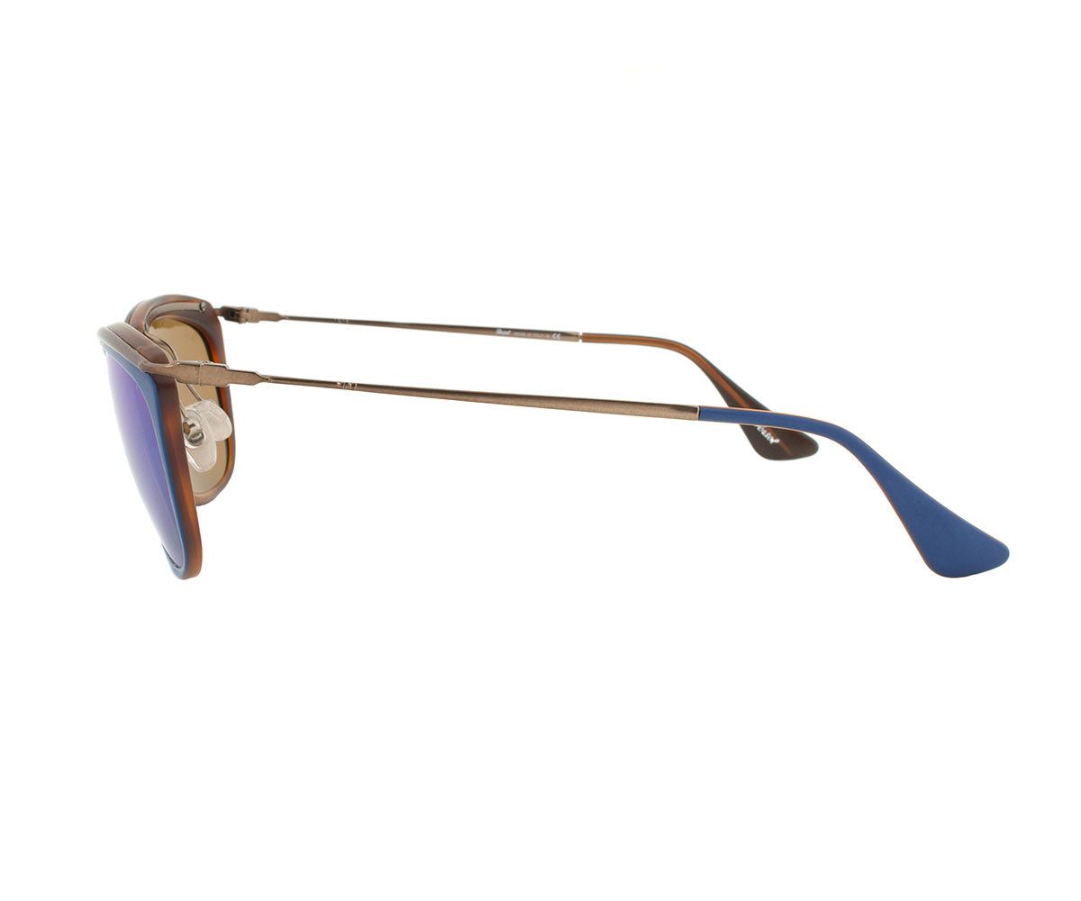 title:Persol PO3081S 1009/07 Sunglasses | Blue and Matte Havana Frame | Brown Mirror Gold Lens;color:Blue