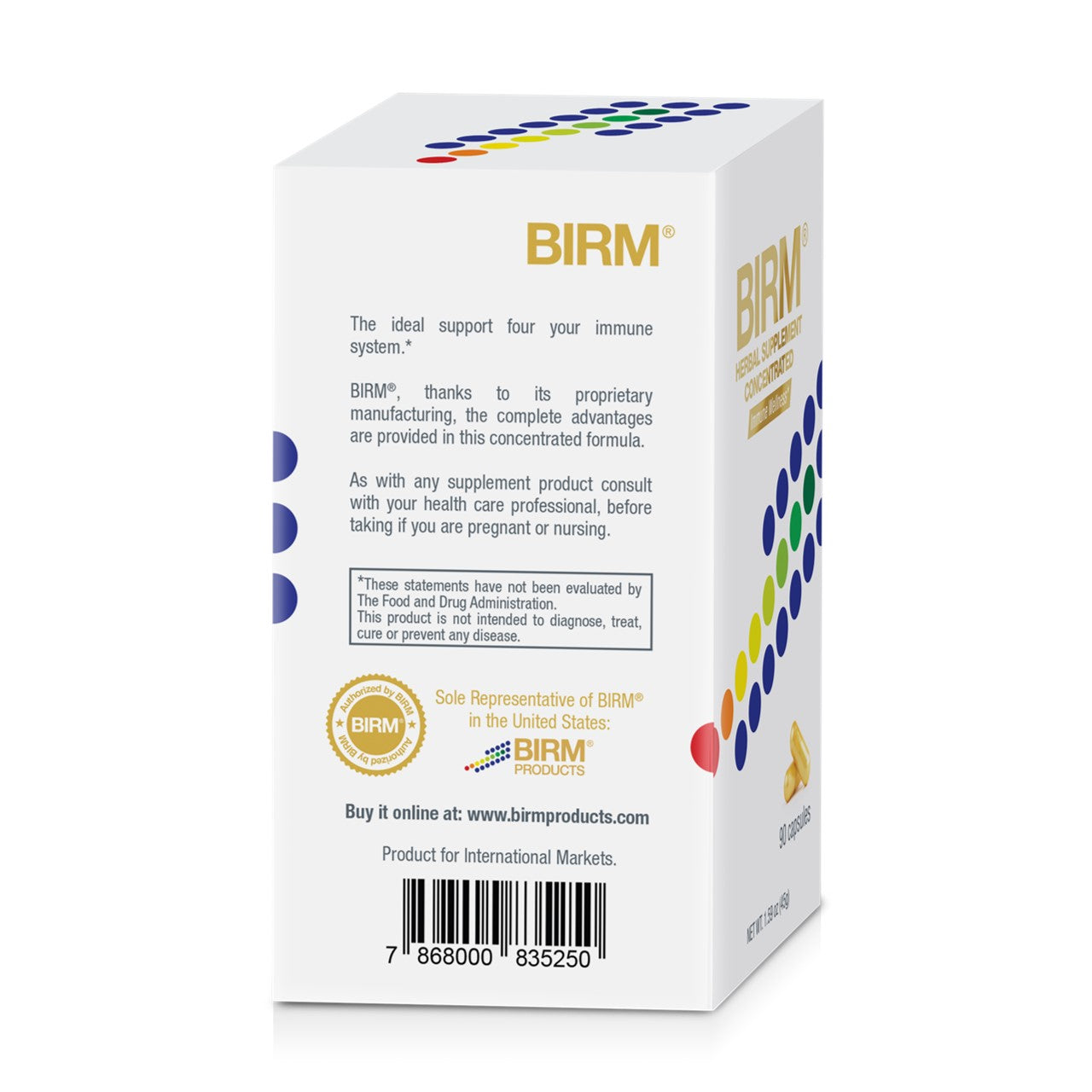 BIRM Concentrated Herbal Supplement, Immune System Natural - 90 Capsules