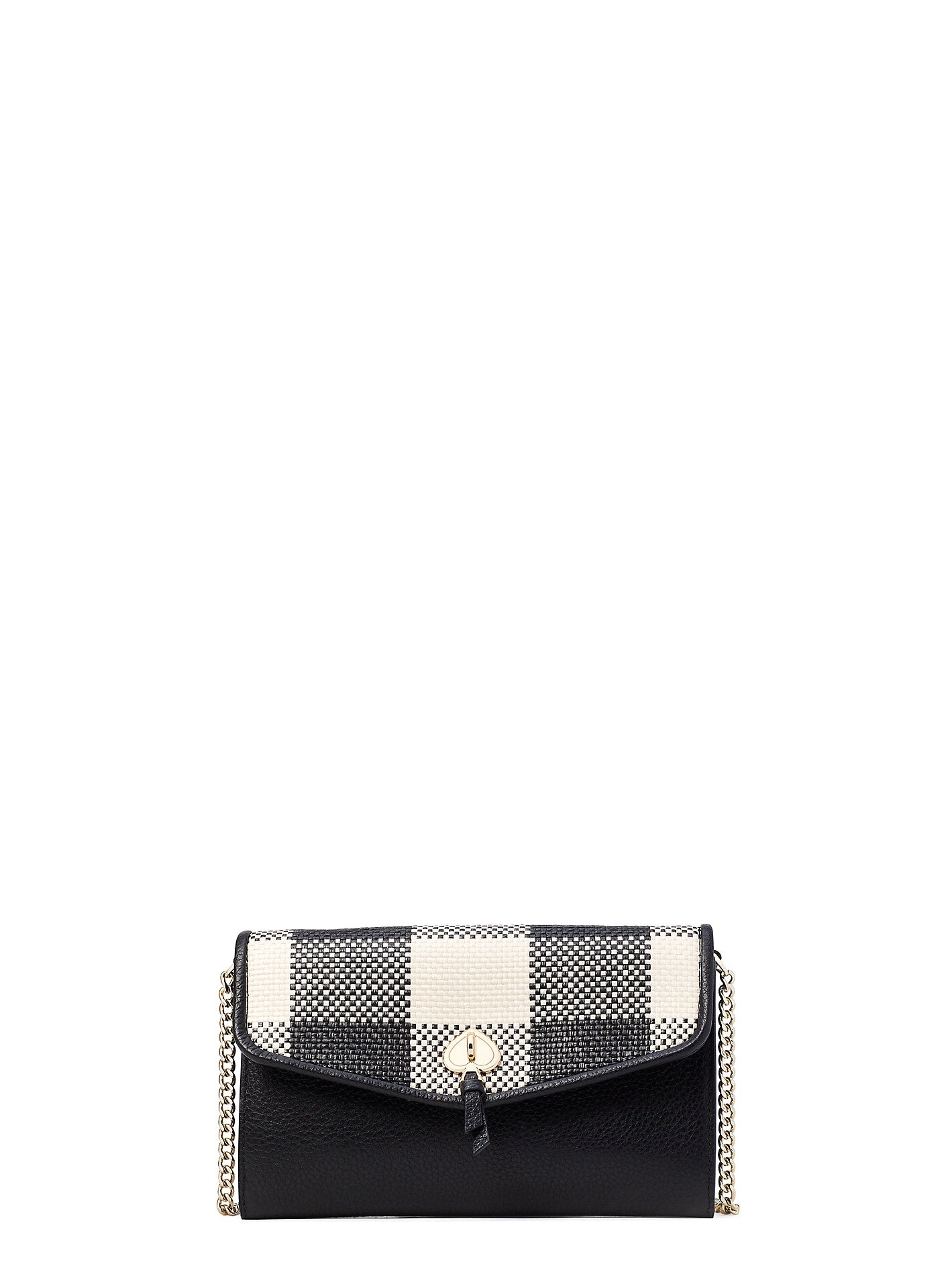 title:Kate Spade Women's Marti Gingham Wallet Crossbody;color:Black Multi