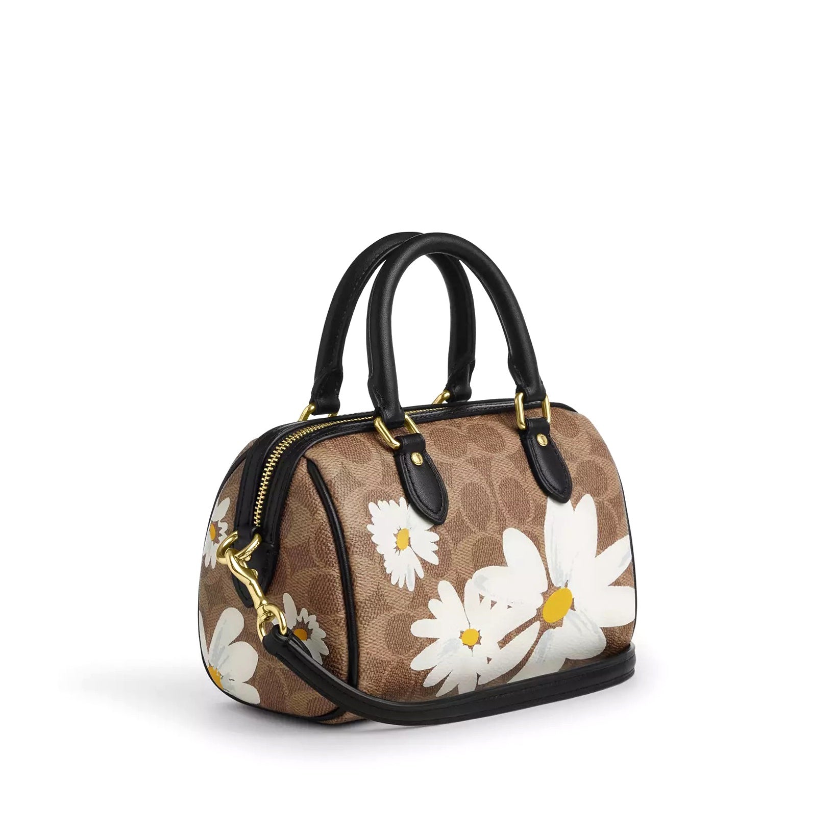 title:Coach Women's Mini Rowan Crossbody Bag In Signature Canvas With Floral Print;color:Tan Multi